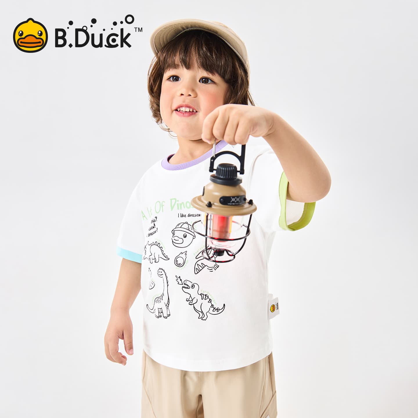 Футболка B.Duck Круглый вырез Короткий рукав T-рубашки Разборный обруч И Лето Подростки - изображение 5