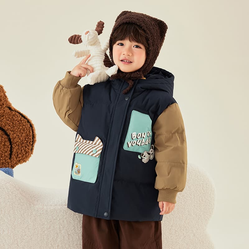 B.Duck Темно-синий Kids Пуховики - изображение 5
