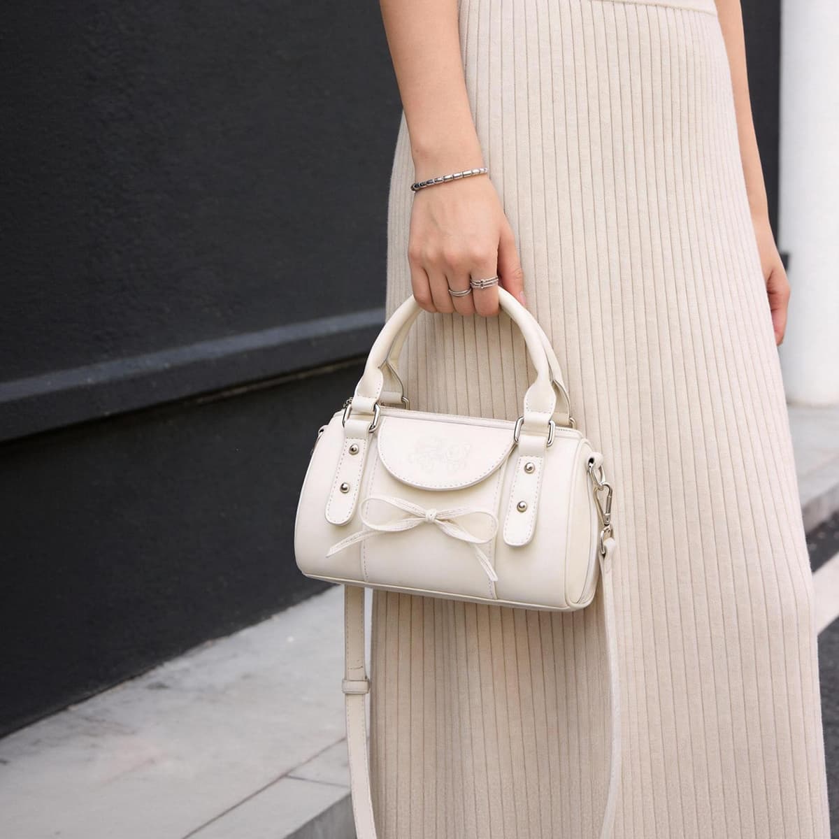 Сумка DoraemonA Artificial Leather One Shoulder Bag Женская Кофейно-Коричневая Белая - изображение 15