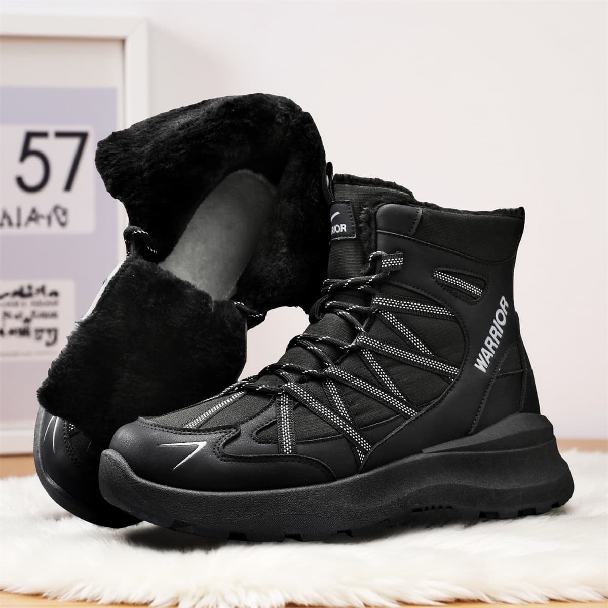 Ботинки зимние Warrior Теплоизоляционные Устойчивые к Износу Теплоизоляционные Устойчивые к Износу Короткие Сноубутсы Мужские - изображение 6