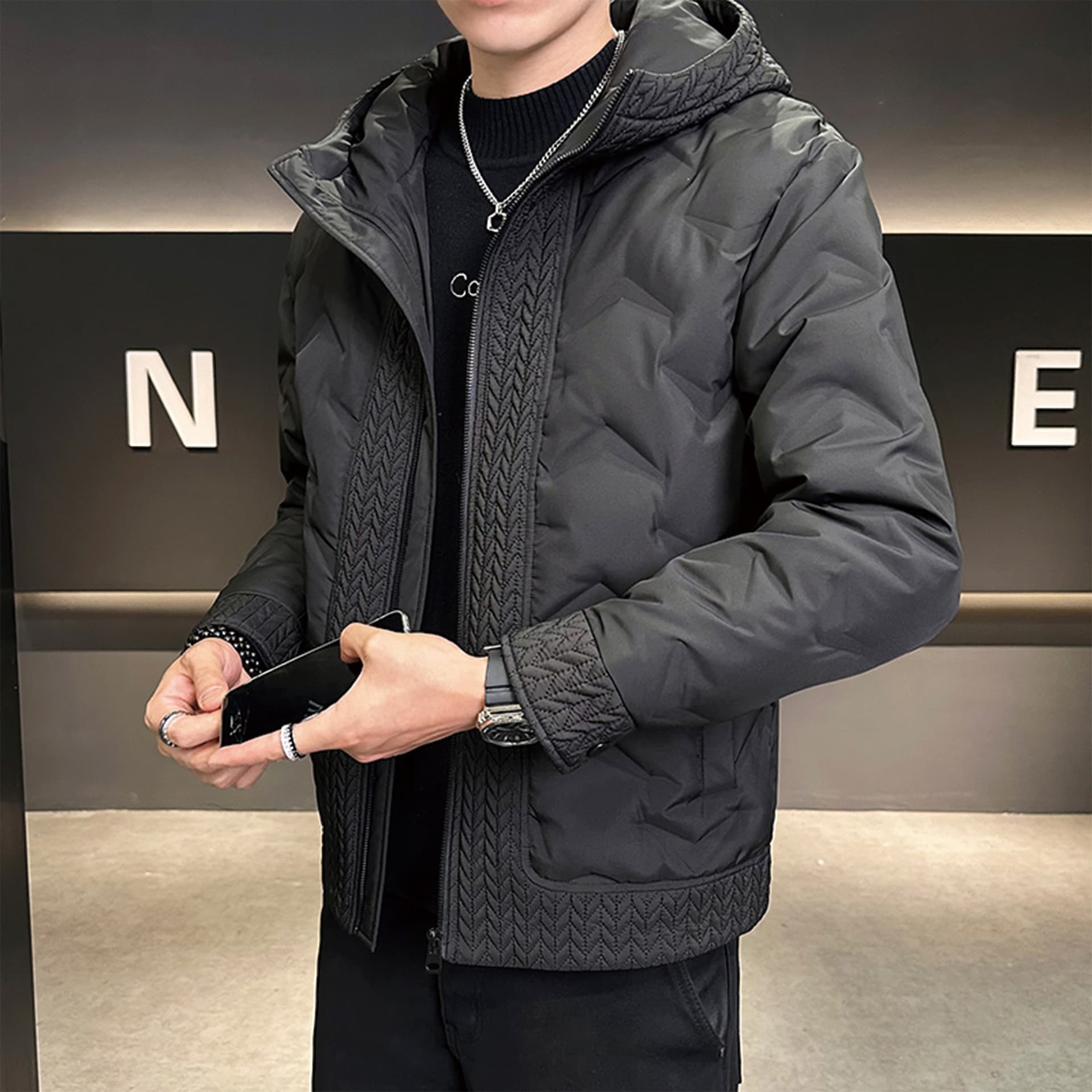 Зимняя куртка Kawasaki Black Unisex Down Jackets Кавасаки Черный Унисекс Пуховики - изображение 5