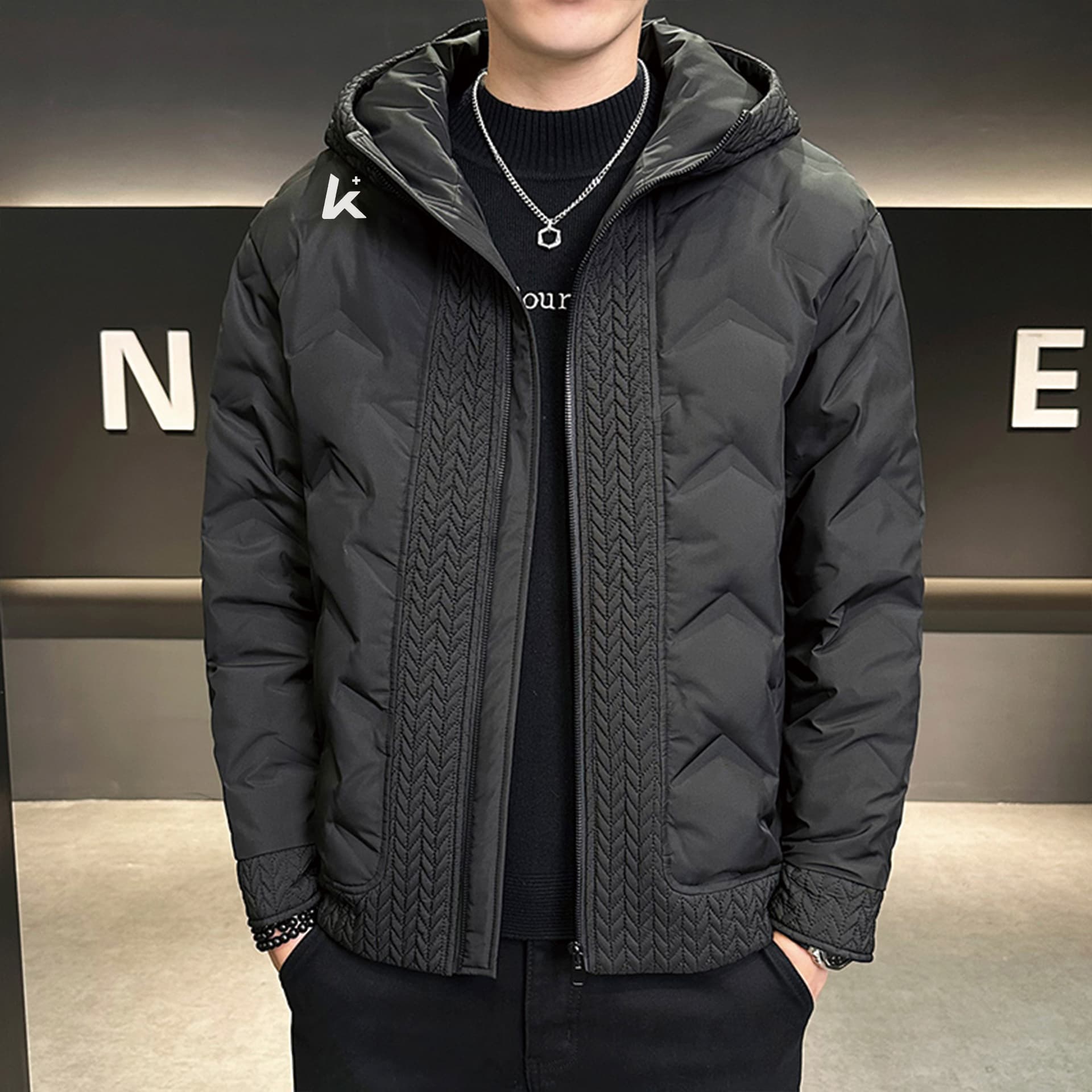Зимняя куртка Kawasaki Black Unisex Down Jackets Кавасаки Черный Унисекс Пуховики - изображение 4