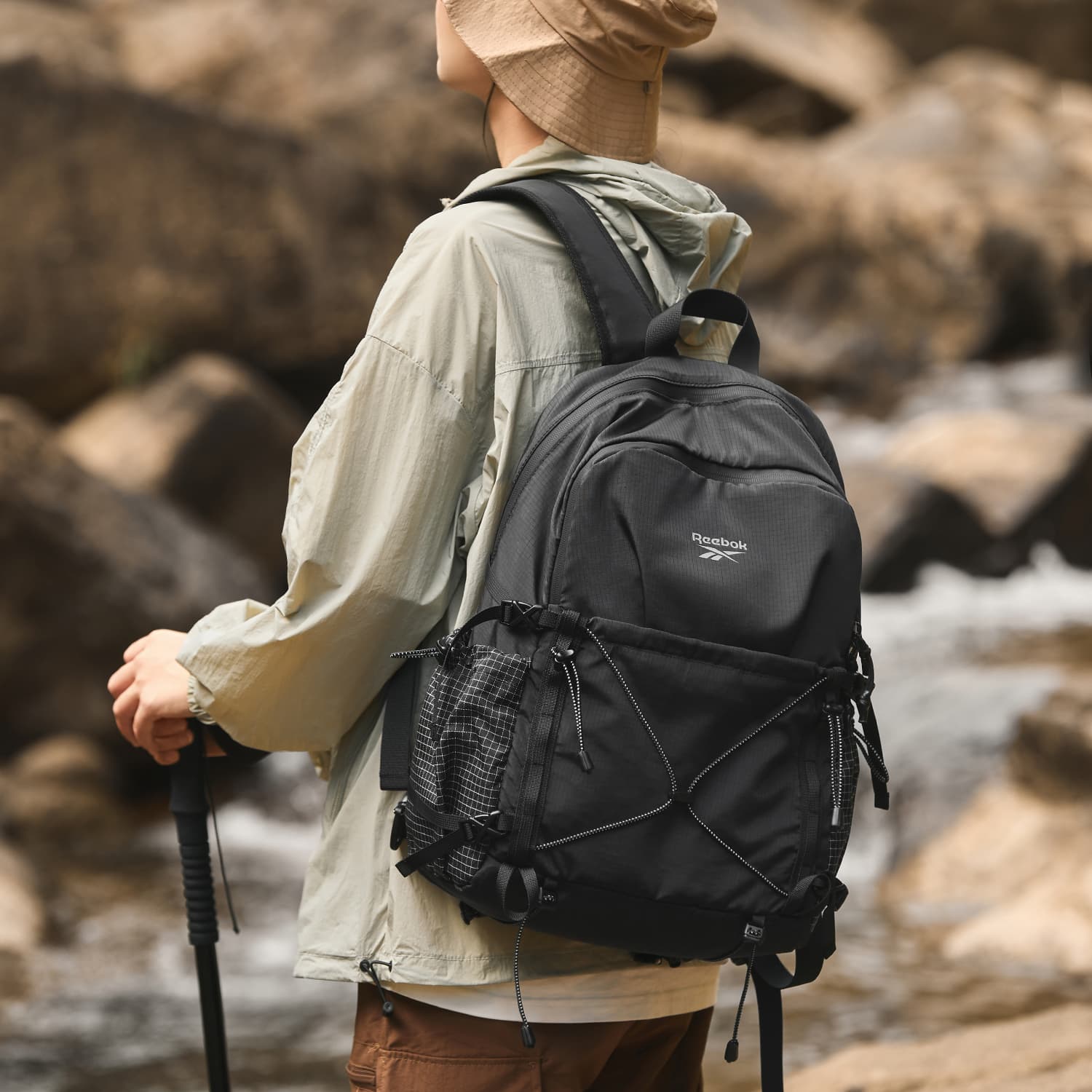 REEBOK 20L Туристические сумки Ткань Метеоритный черный Хаки Унисекс - изображение 3