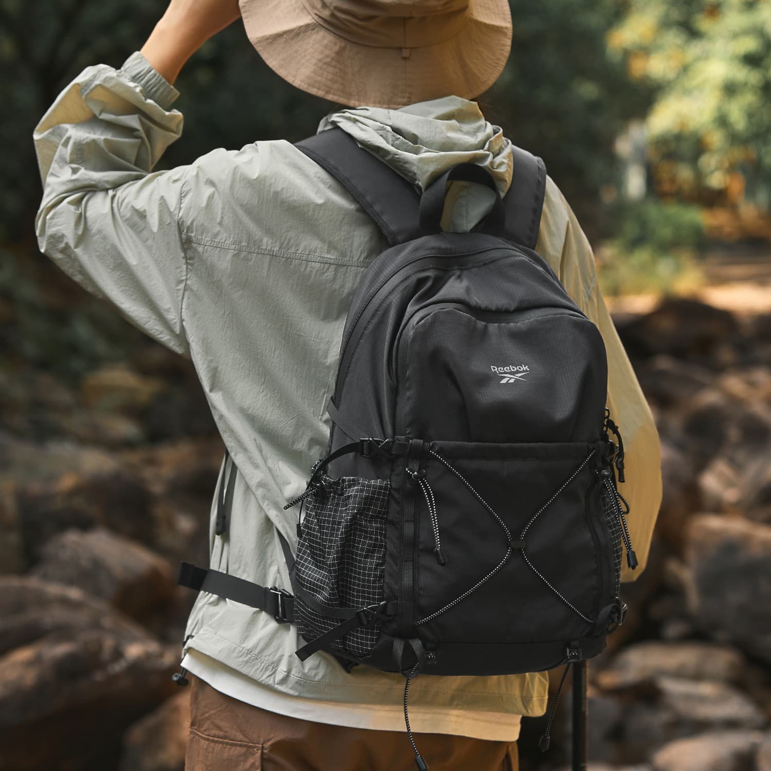 REEBOK 20L Туристические сумки Ткань Метеоритный черный Хаки Унисекс - изображение 2