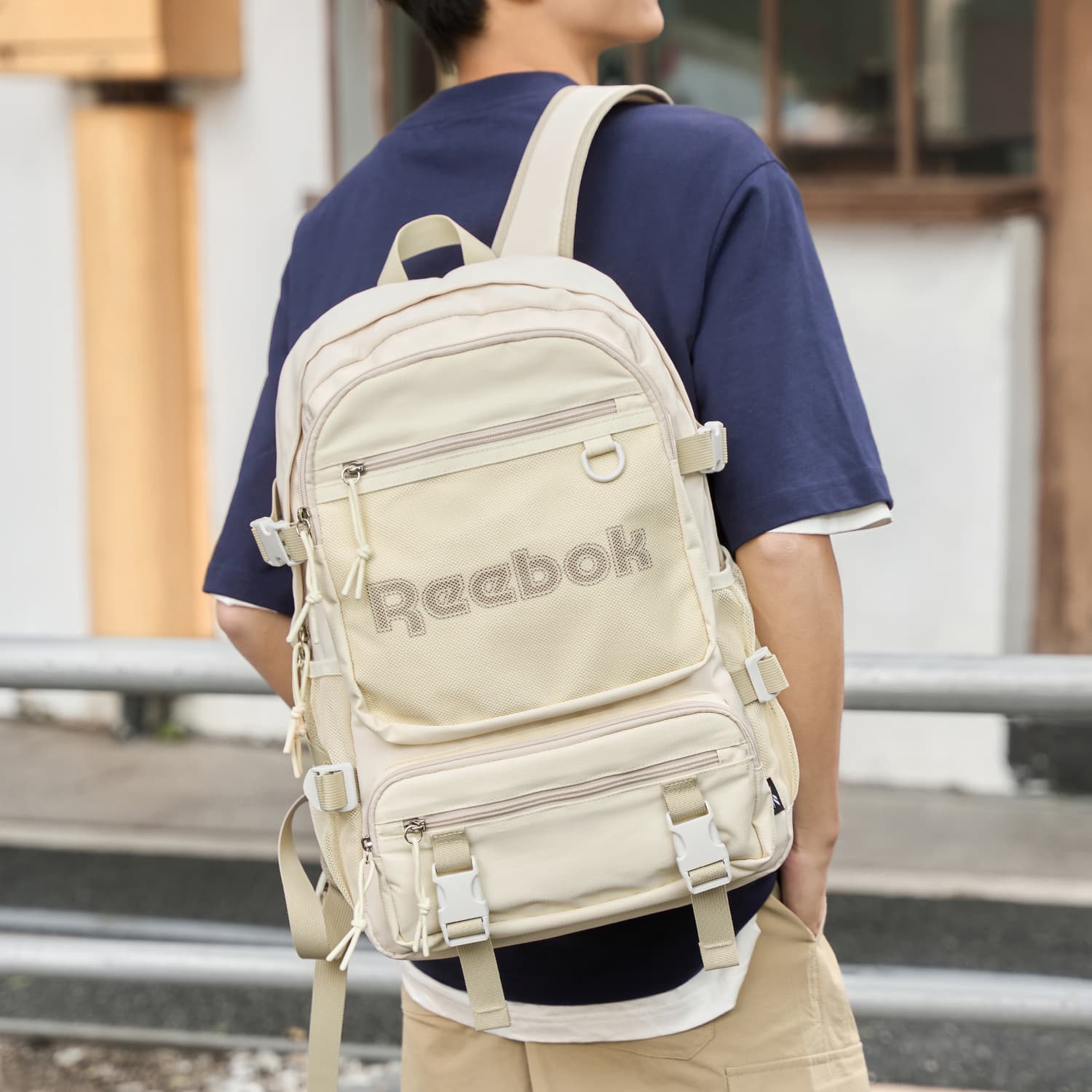 Рюкзак REEBOK Ткань Рюкзак Унисекс Полночный Черный Светлый Хаки - изображение 6