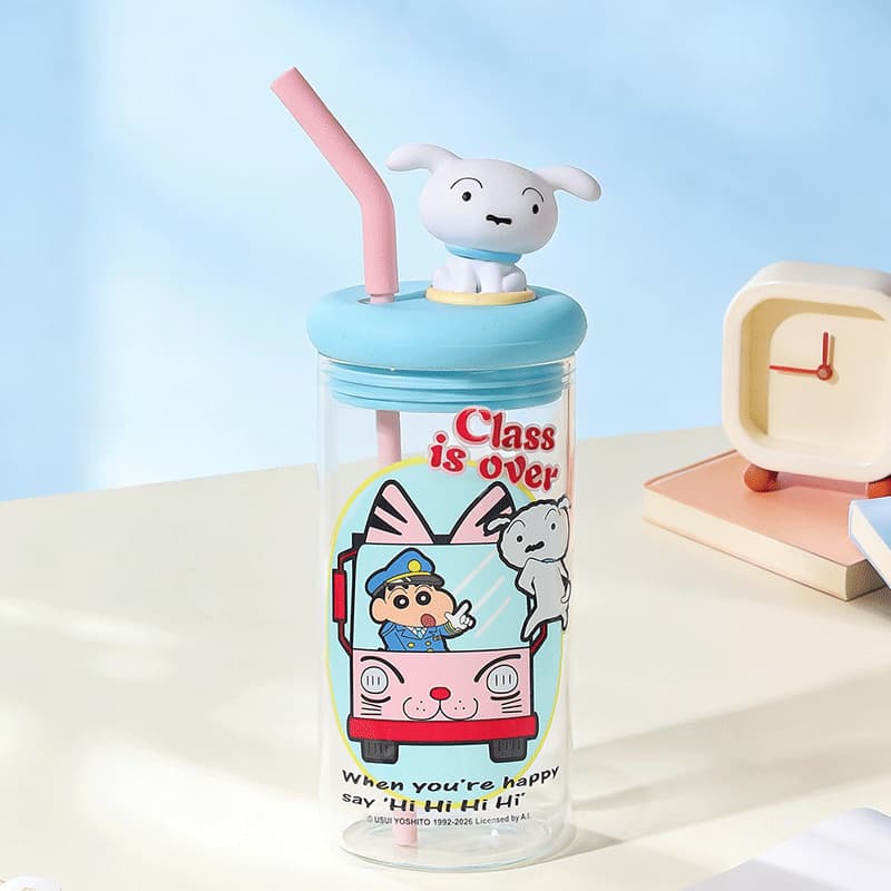 Crayon Shinchan Молочный Froth Стакан с соломинкой стекло 680 мл - изображение 2