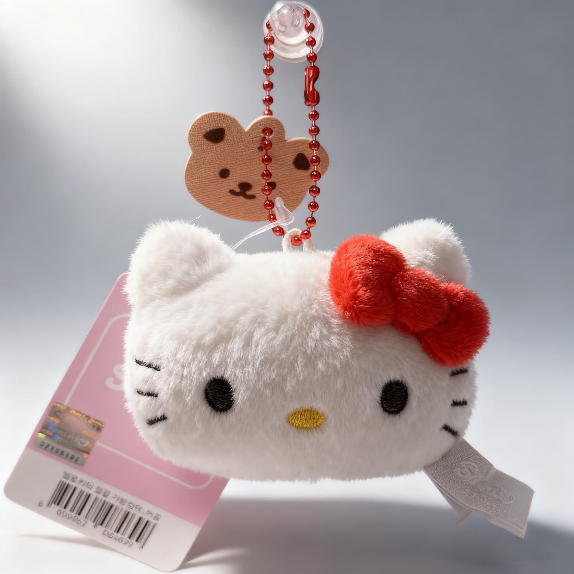 Sanrio Корейский стиль Hello Kitty Большая голова Милый стиль Плюшевые брелки Длина тела 5 см - изображение 3