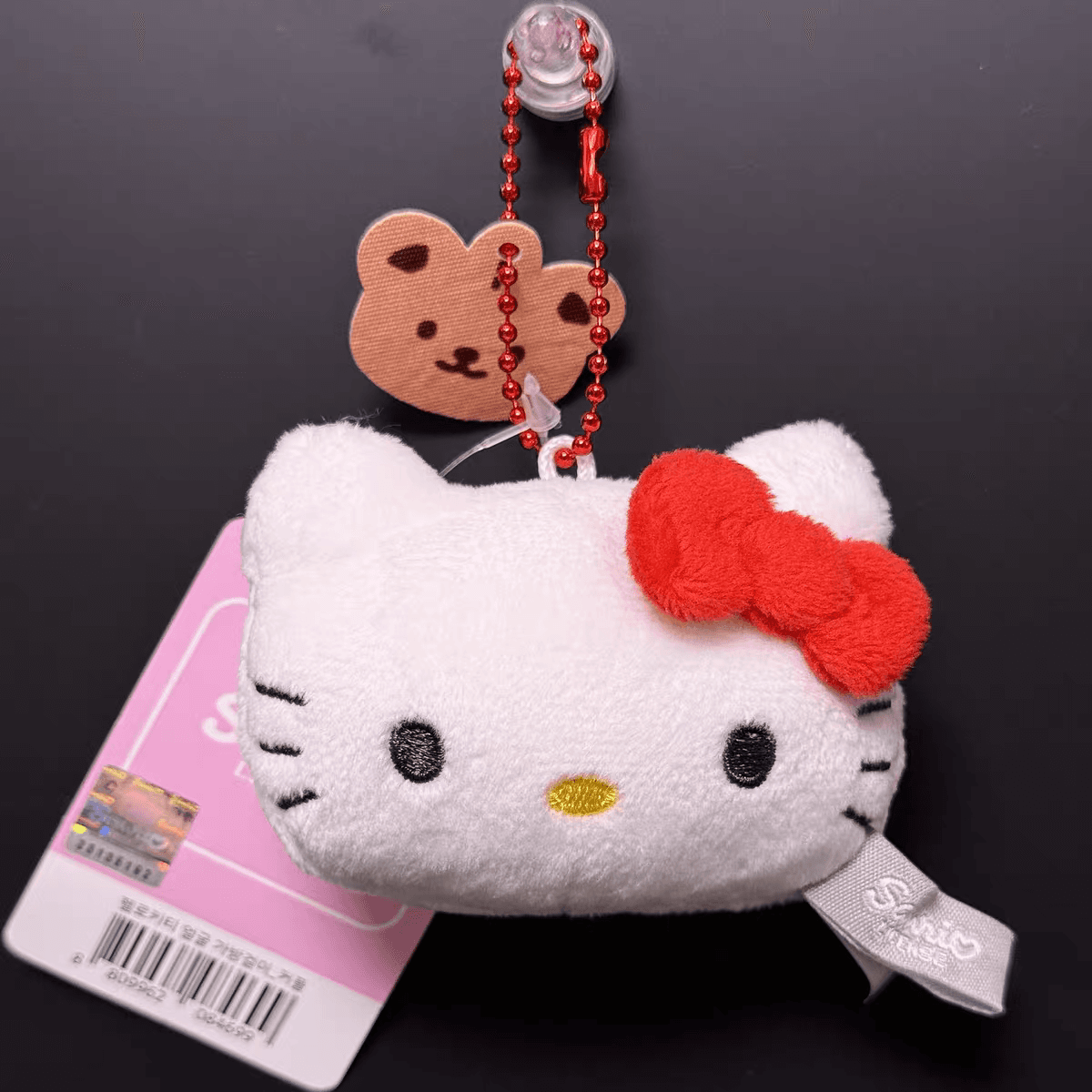 Sanrio Корейский стиль Hello Kitty Большая голова Милый стиль Плюшевые брелки Длина тела 5 см - изображение 4