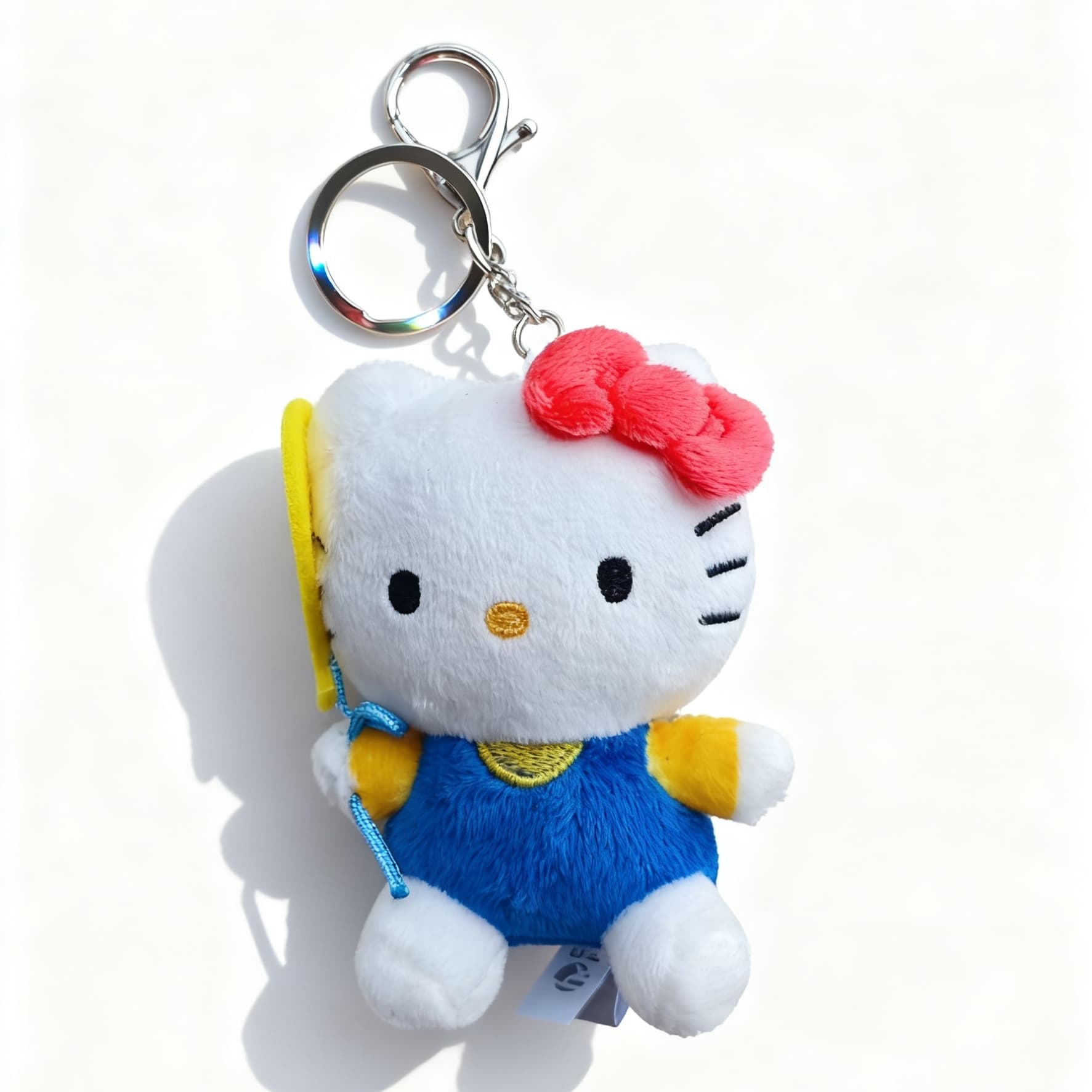 Sanrio Корейский стиль Синий Топ с желтым дизайном воздушного шара Hello Kitty Милый стиль Плюшевые брелки - изображение 3