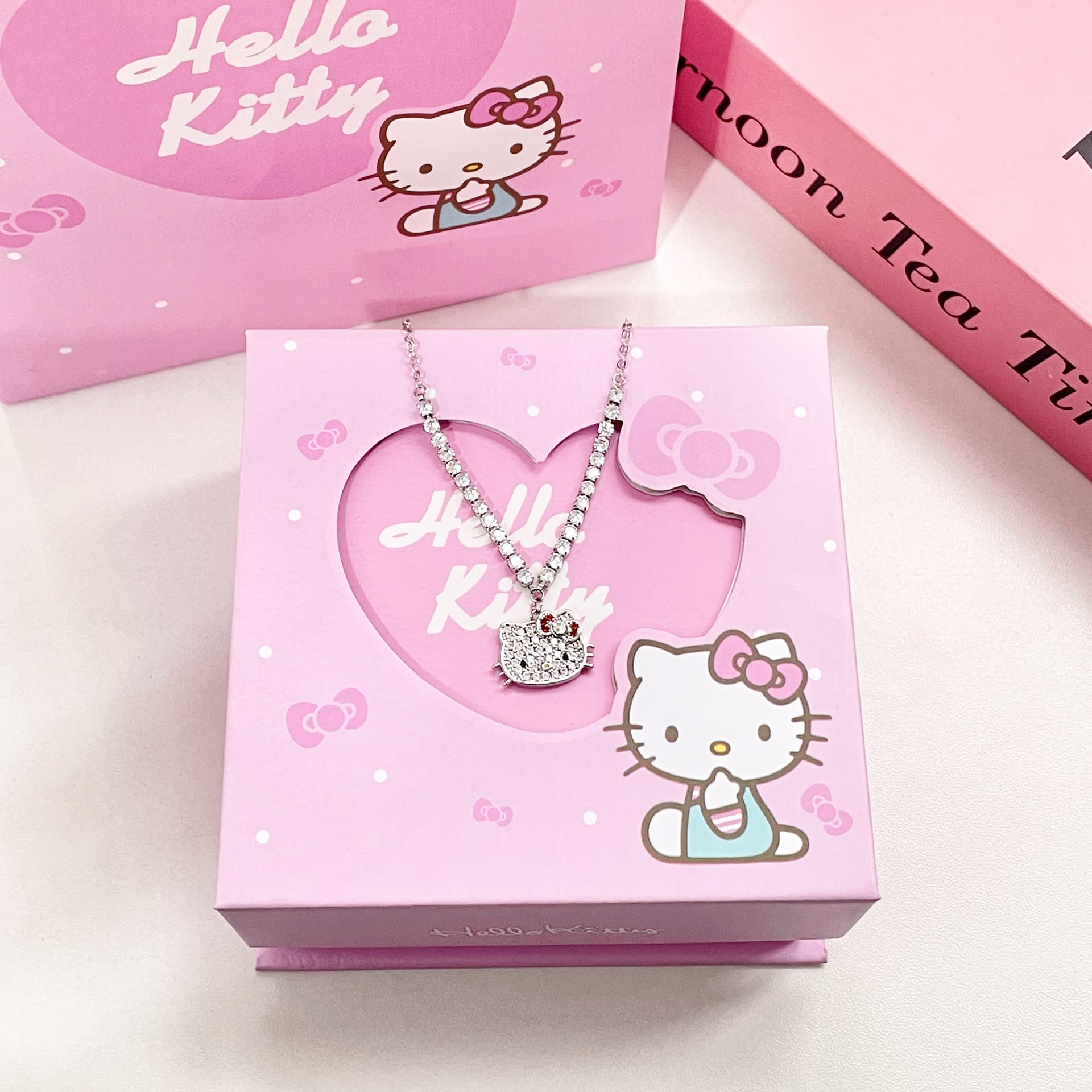 Ожерелье Sanrio Циркон Сплав Белое Золото Покрытие Ожерелье Женское - изображение 3