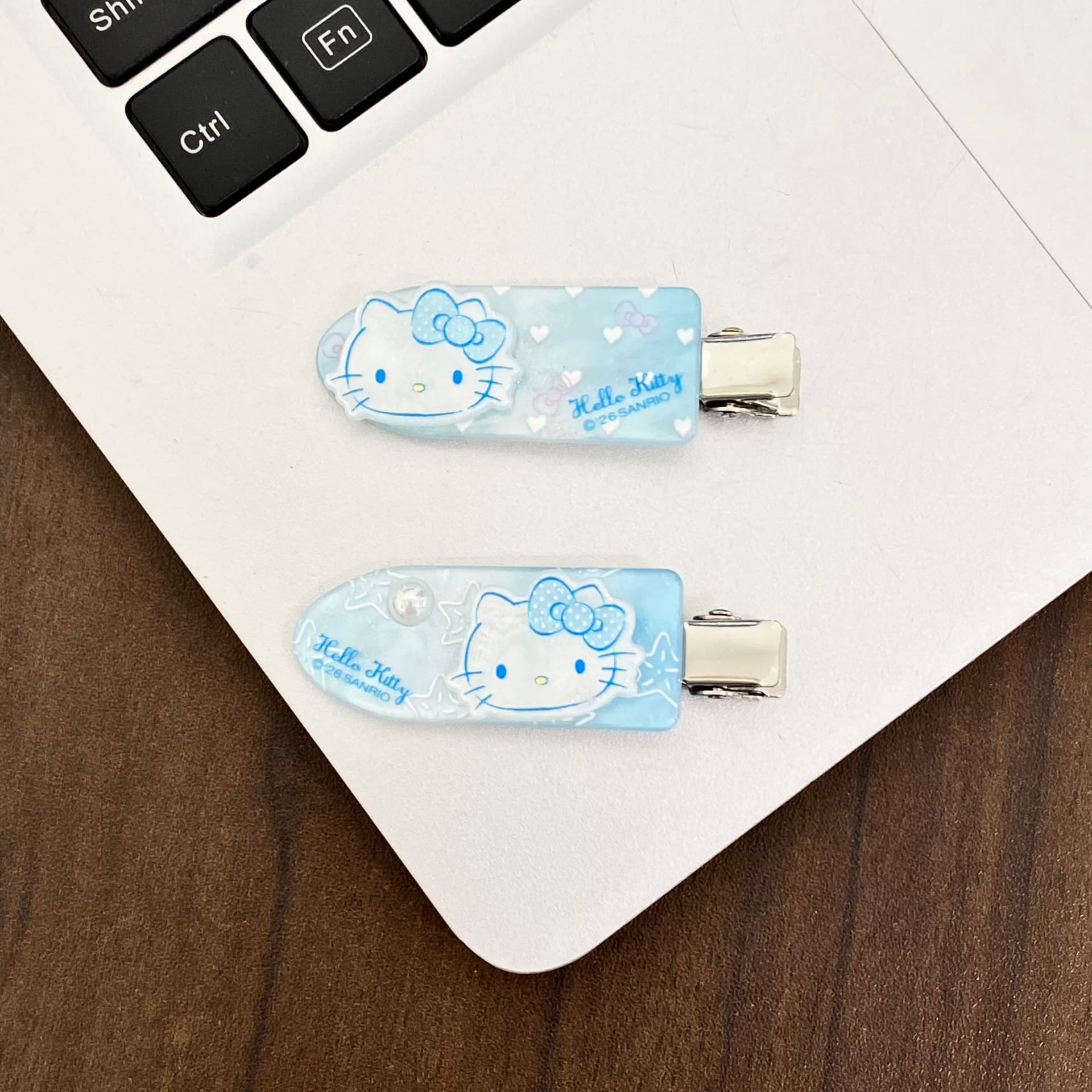 Заколка Sanrio Hello Kitty Заколка для волос с вращающимся узором в морском стиле, милая и симпатичная, акриловая, женская - изображение 5