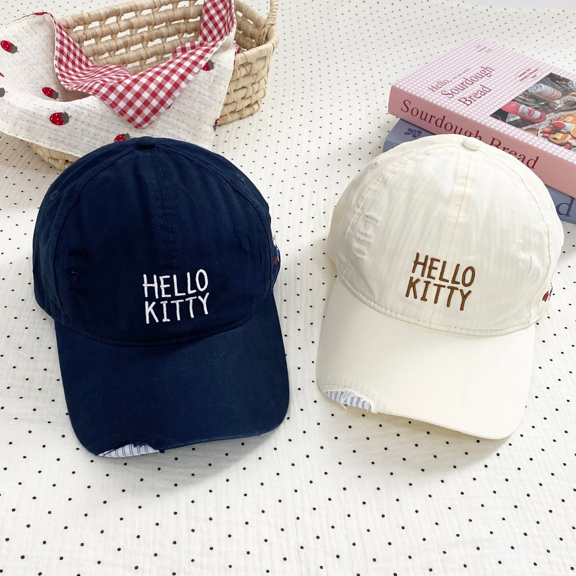 Кепка Sanrio x Hello Kitty Белая бейсболка с вышивкой в виде милого банта, защита от солнца и ультрафиолета, унисекс, пасторальный отпускной шик, 100% хлопок - изображение 6