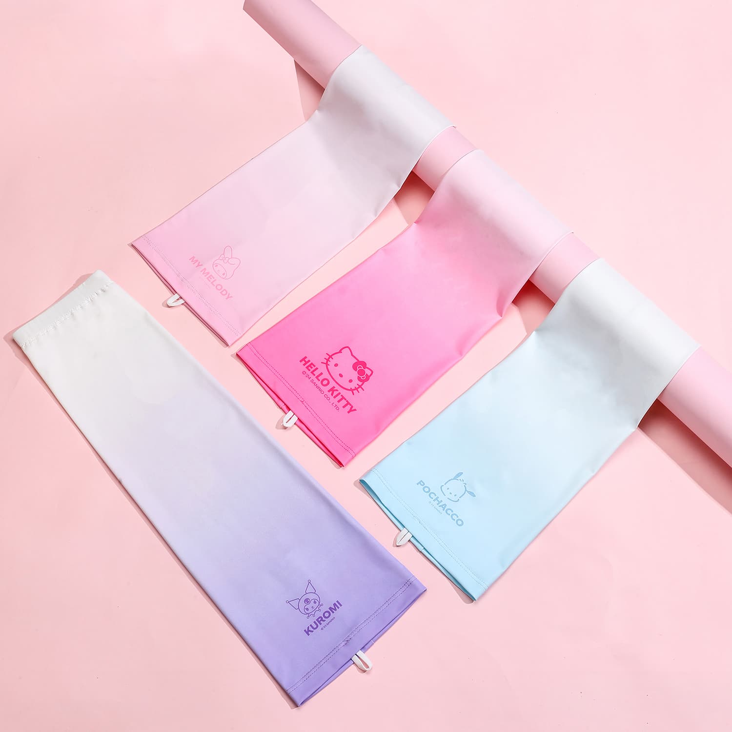 Sanrio x Melody Gradient Pink Cartoon Sun Protection Sleeves, Sweet and Cute, Unisex UV Protection Outdoor Sports Arm Sleeves - изображение 5