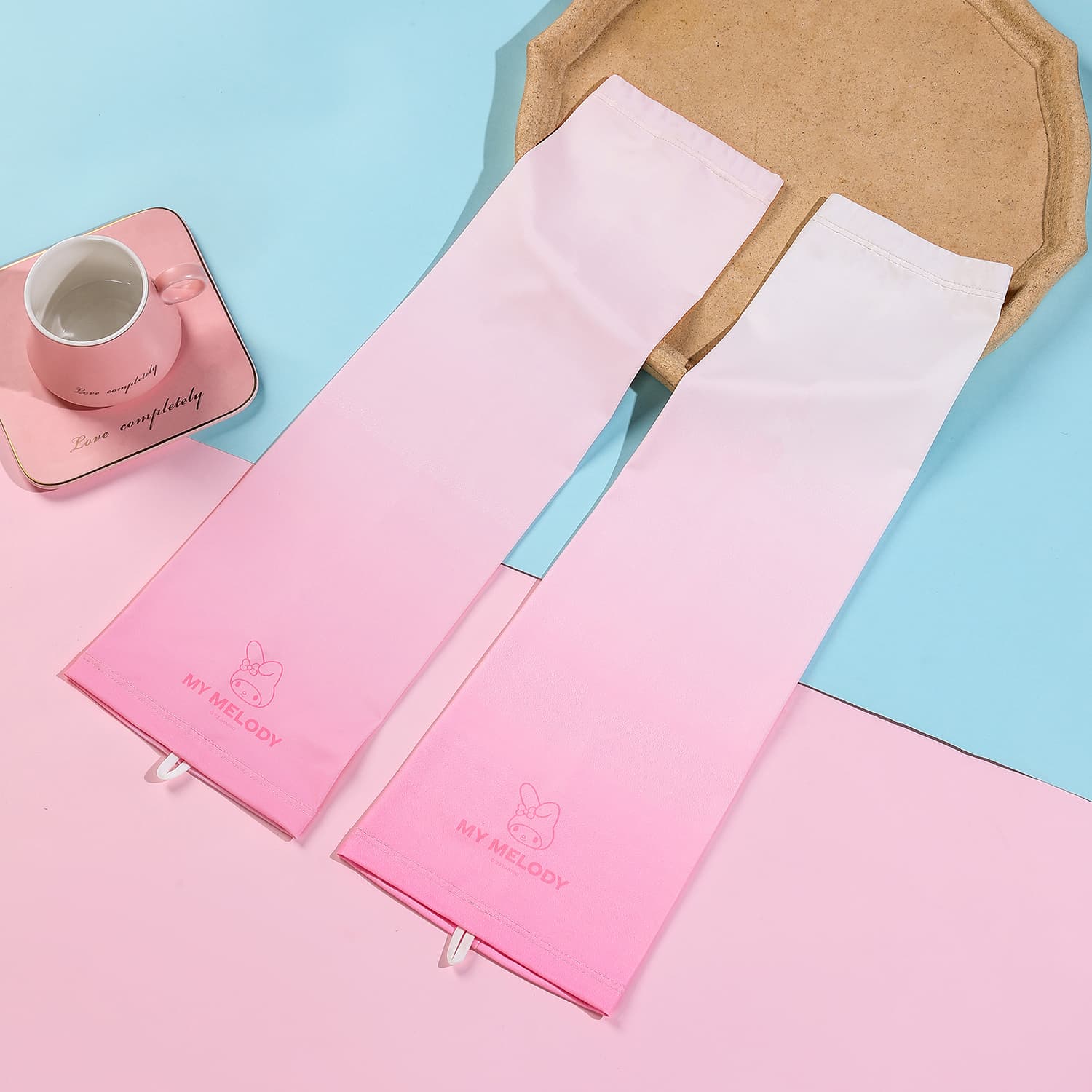 Sanrio x Melody Gradient Pink Cartoon Sun Protection Sleeves, Sweet and Cute, Unisex UV Protection Outdoor Sports Arm Sleeves - изображение 2