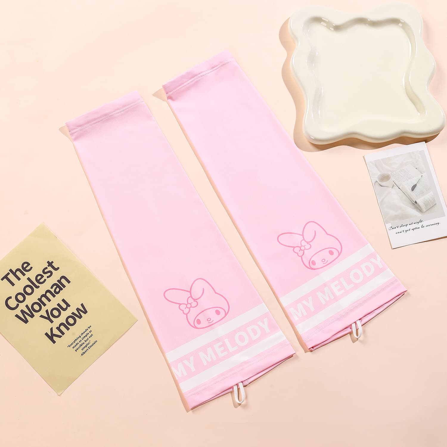Sanrio My Melody Солнцезащитный Унисекс Нарукавники с UV-защитой Полиэстер Легкий Дышащий Привлекательный Парный - изображение 3