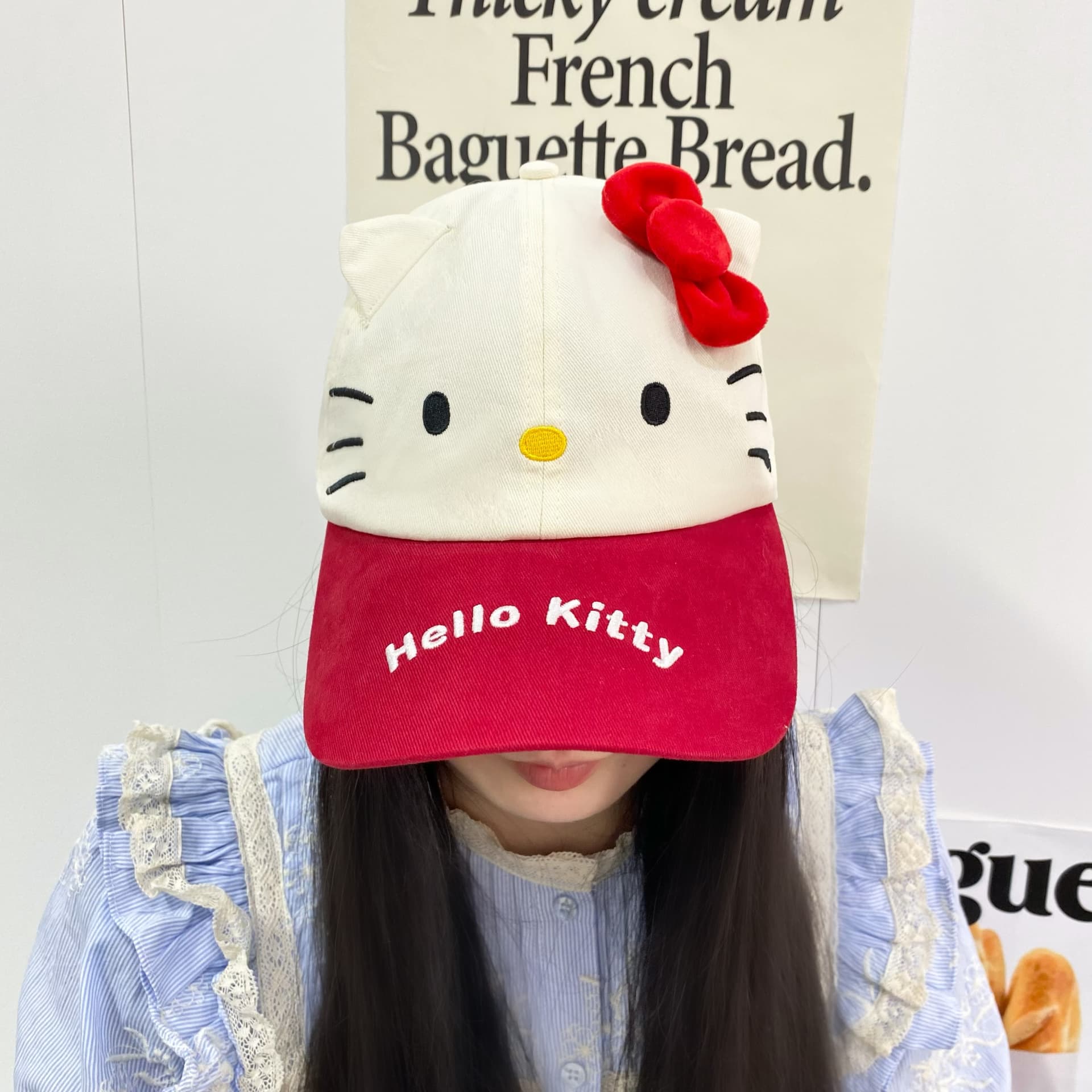 Кепка Sanrio x Hello Kitty Хлопковые кепки из хлопкового волокна женские - изображение 4