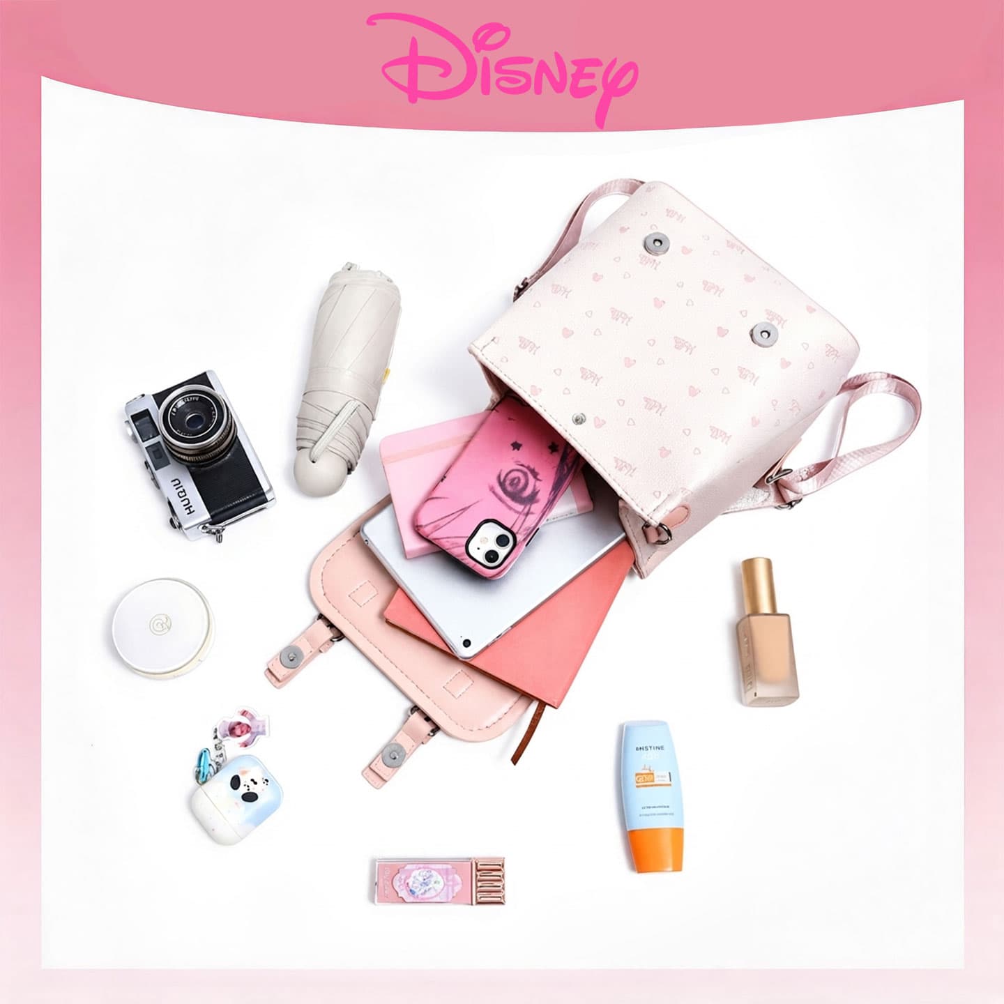 Рюкзак Disney Искусственная кожа Рюкзаки Обычный (стандартный) Женские Розовый - изображение 4