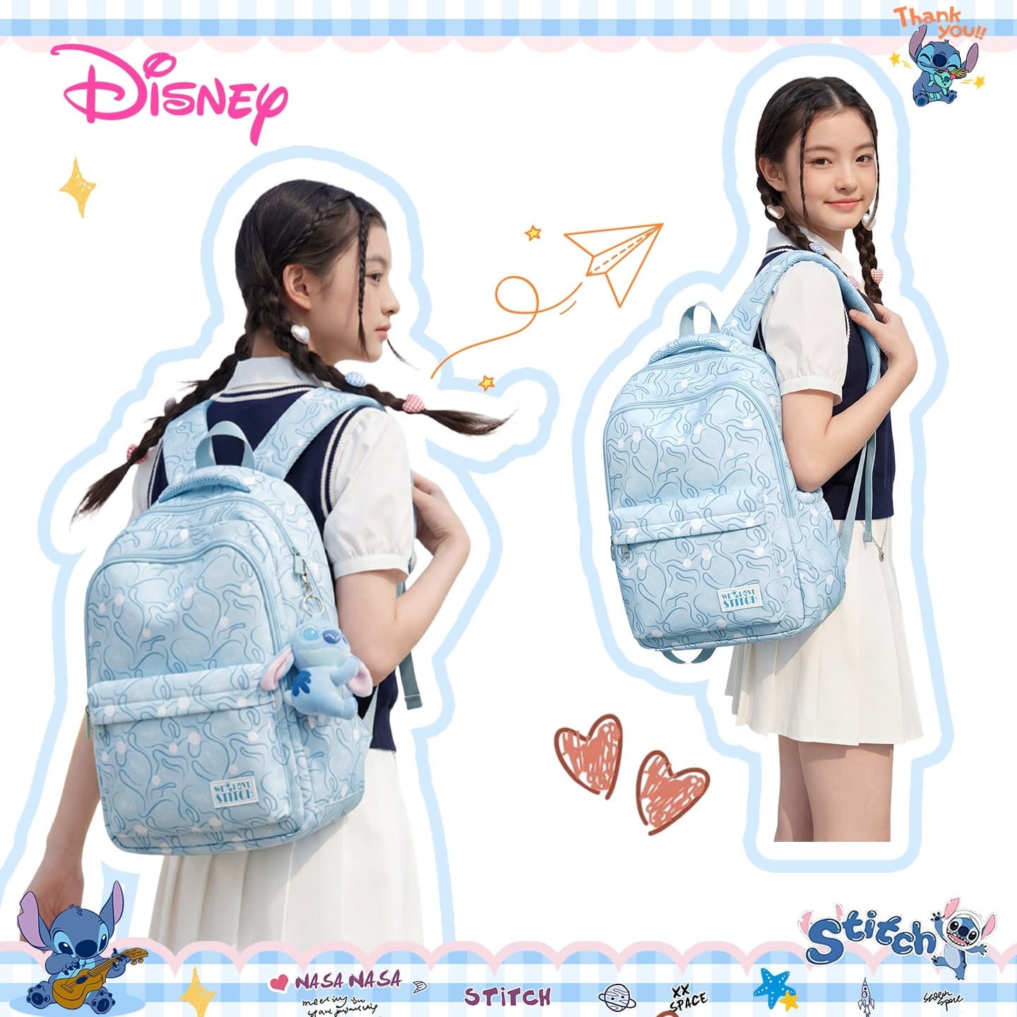 Рюкзак Disney Stitch Collection Рюкзаки Светло-синий Унисекс - изображение 2