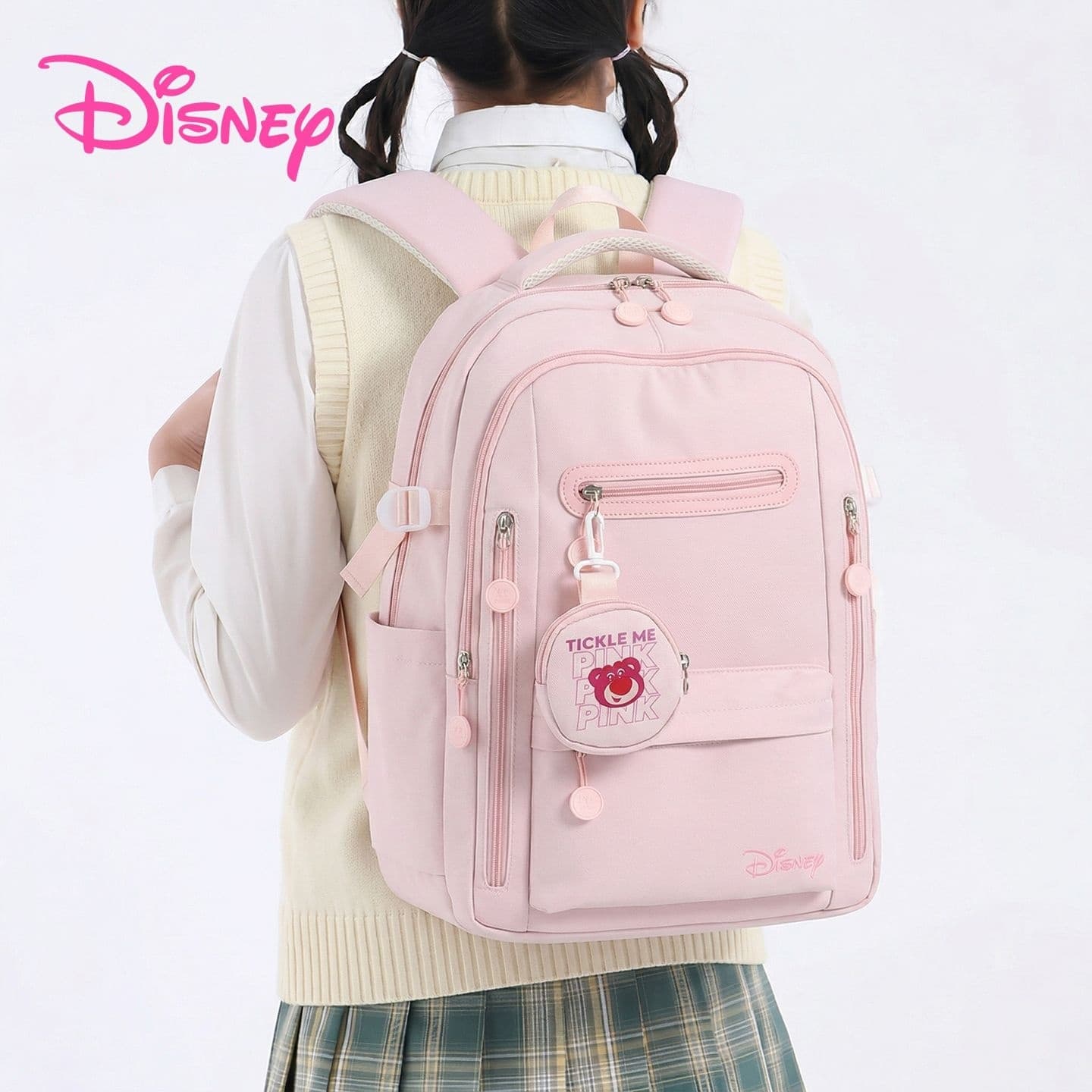 Рюкзак Disney Strawberry Bear Series Рюкзаки Светло-розовый (Брелок включен) Женские - изображение 3