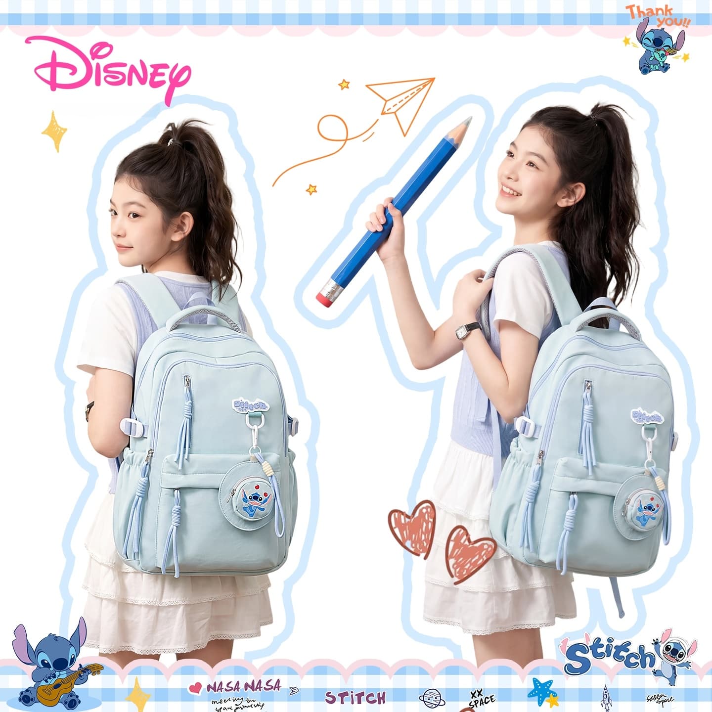 Рюкзак Disney Stitch Collection Рюкзаки Синий цвет морской соли Женские - изображение 4