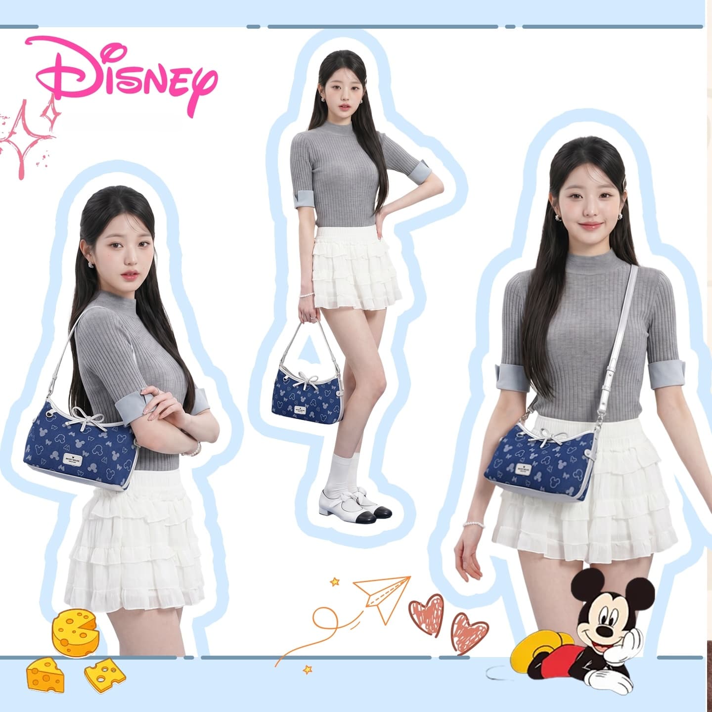 Мини-сумка Disney Mickey SERIES Сумки через плечо Джинсовый синий Женские - изображение 4