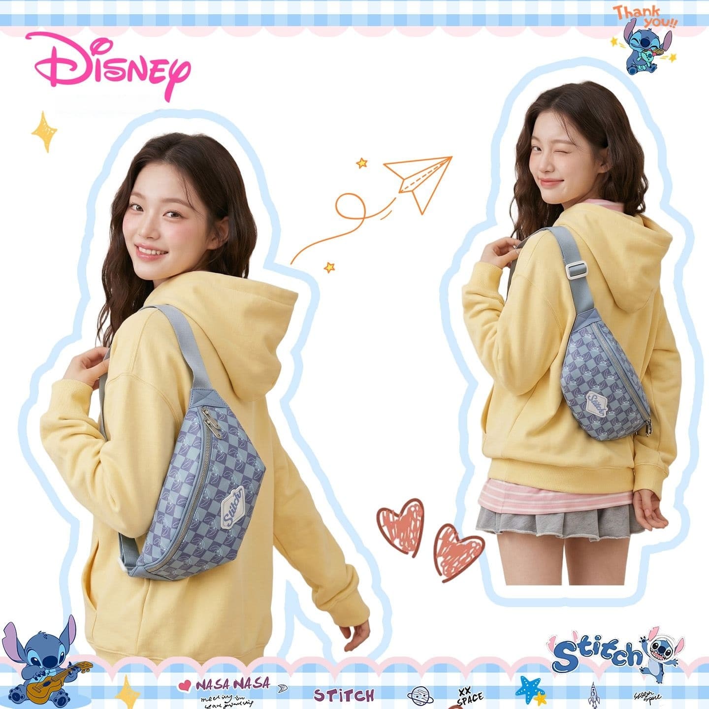 Нагрудная сумка Disney Сумки слинг Джинсовый синий Унисекс - изображение 4