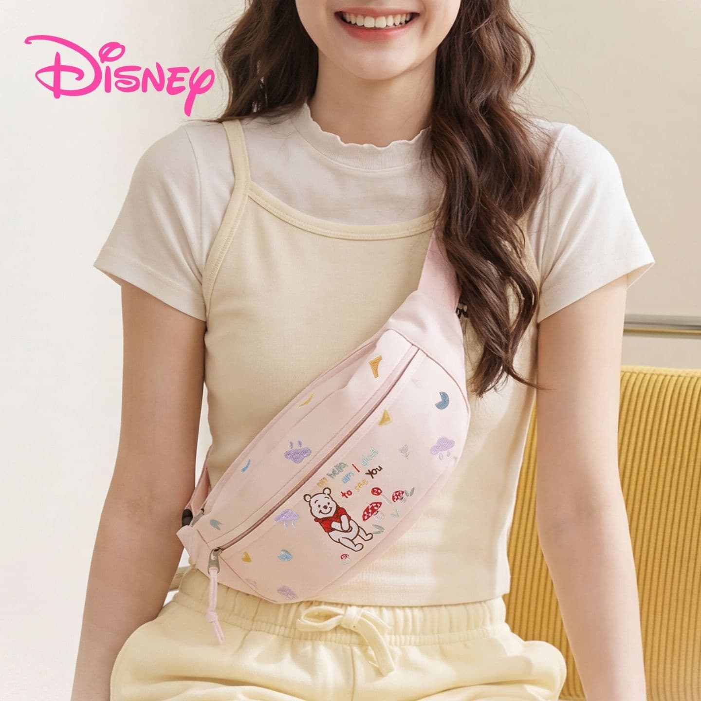 Нагрудная сумка Disney Оксфорд Сумки слинг Женские Розовый Абрикос - изображение 5