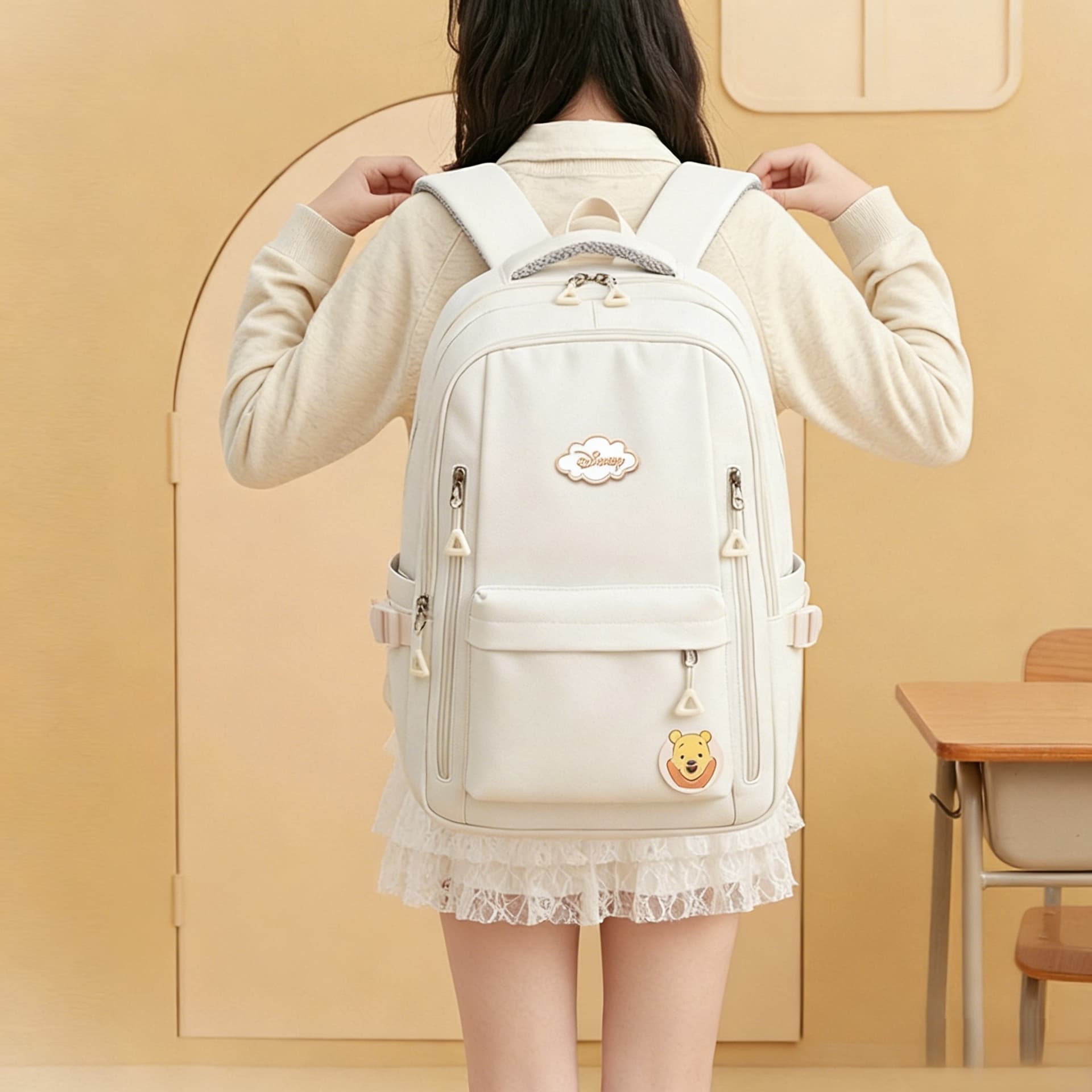 Рюкзак Disney Winnie The Pooh Oxford Backpack Standard (Стандартный) Женский Экрю - изображение 4