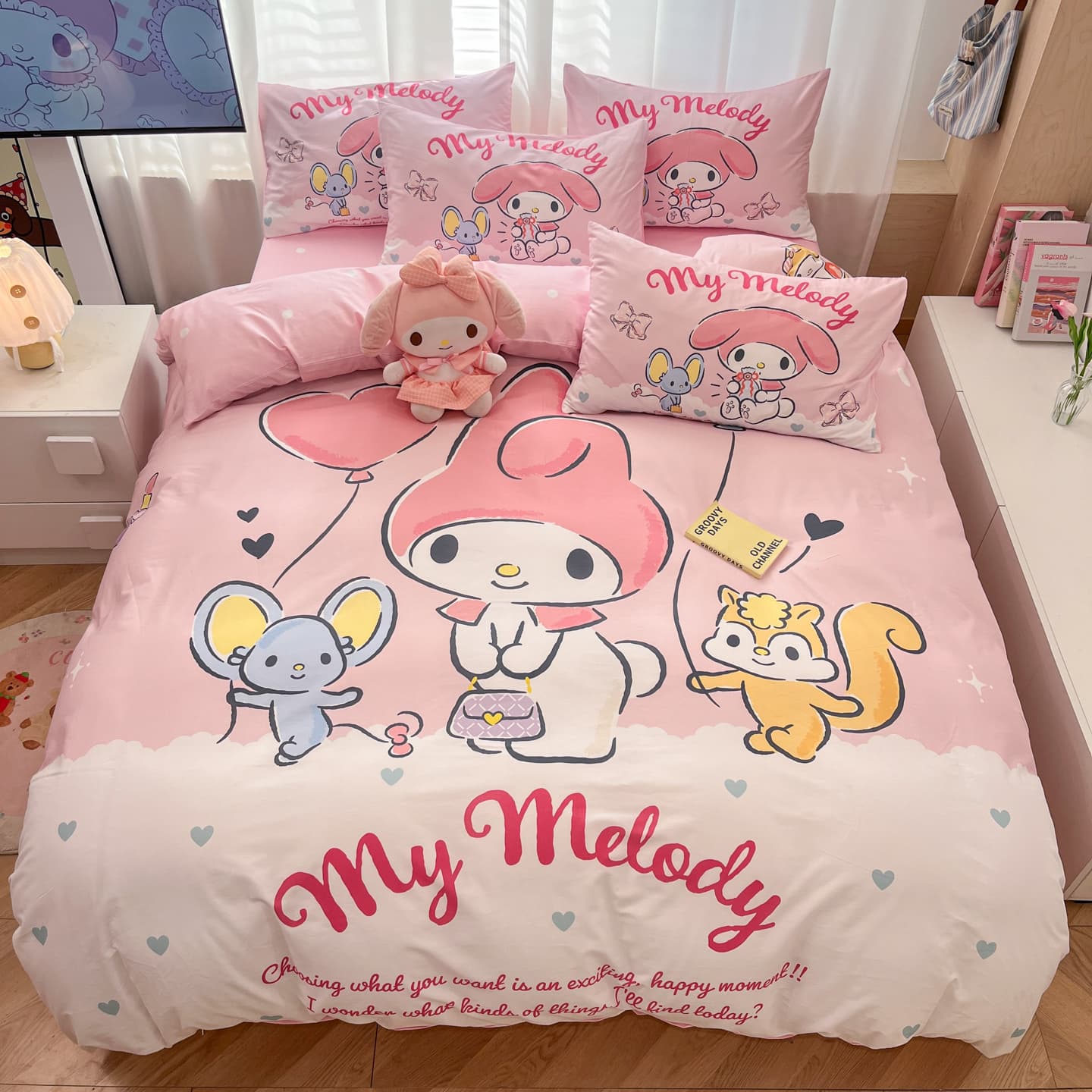 Sanrio Мультяшный Большой Размер 100% хлопок Четырехпредметный Набор Волшебных Цветов - изображение 3