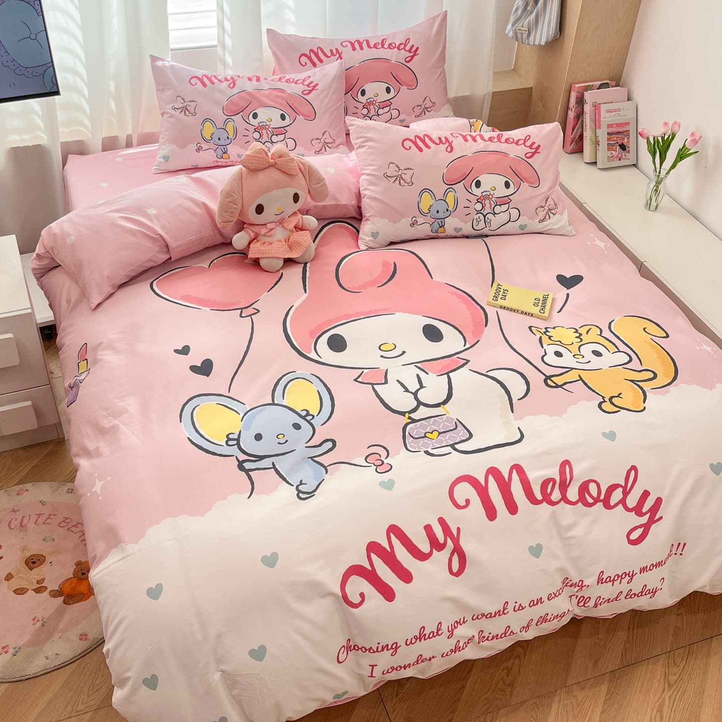 Sanrio Мультяшный Большой Размер 100% хлопок Четырехпредметный Набор Волшебных Цветов - изображение 6