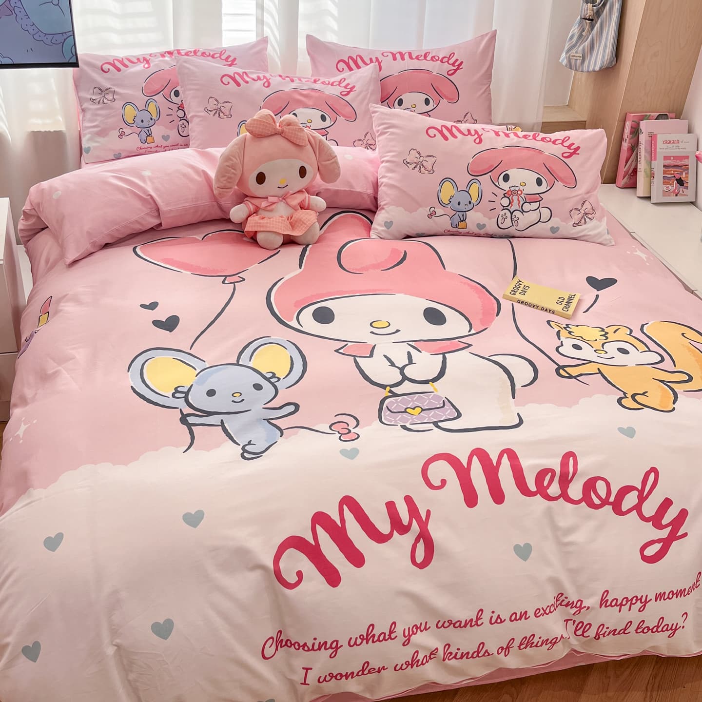 Sanrio Мультяшный Большой Размер 100% хлопок Четырехпредметный Набор Волшебных Цветов - изображение 4