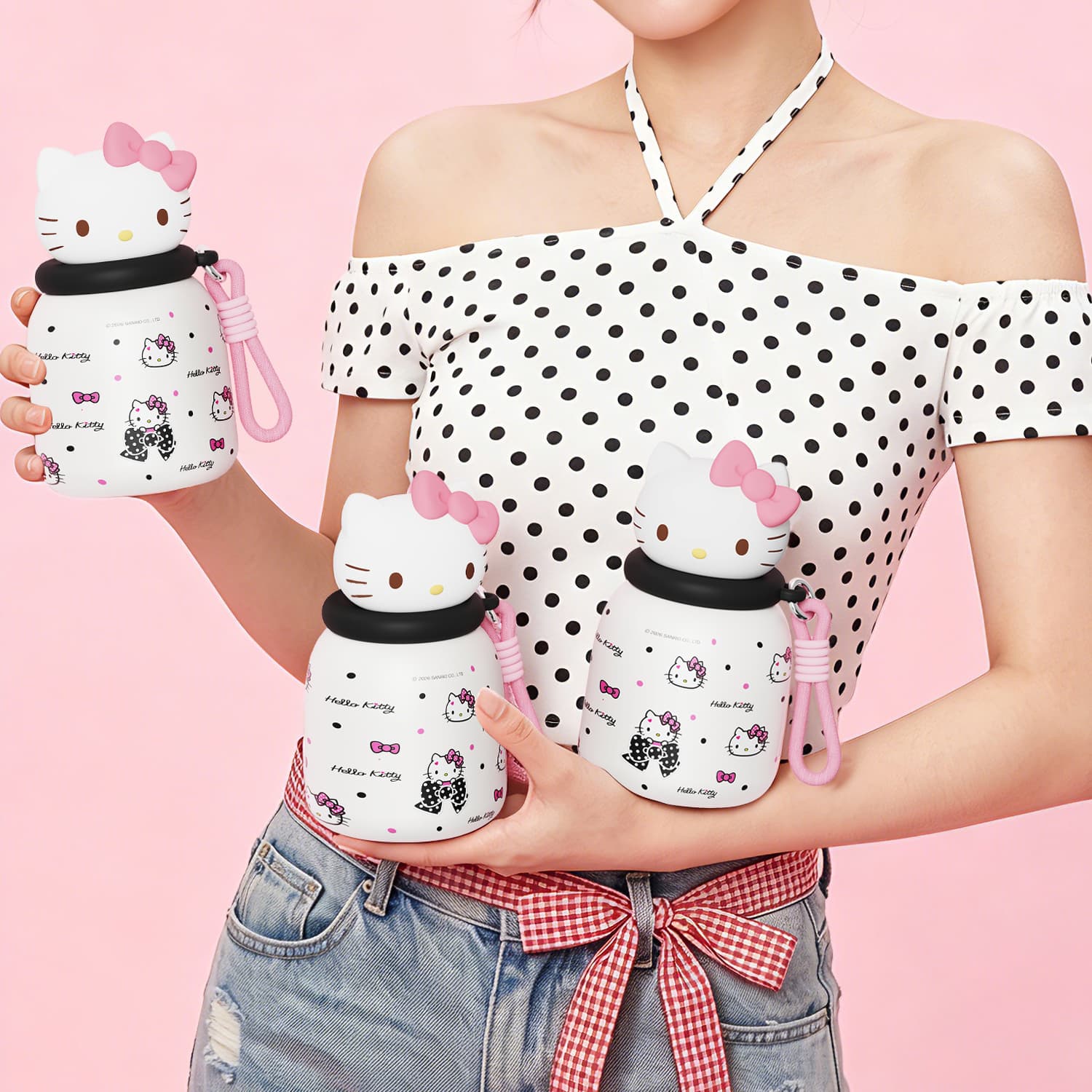 Санрио Hello Kitty коллекция Polka Dot термокружка 700 мл 250 - изображение 2