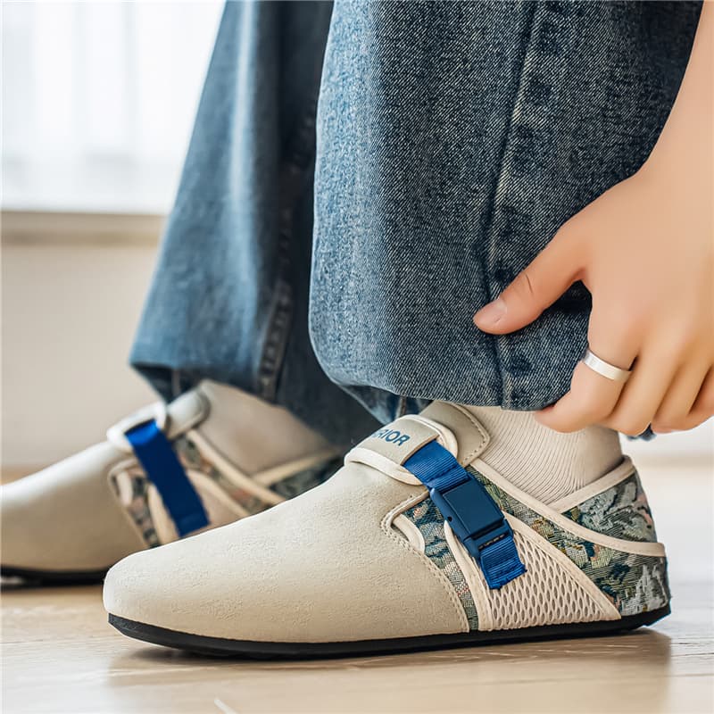 Сандалии Warrior Birkenstock Стиль Обувь Бежевый Синий Мужской - изображение 5