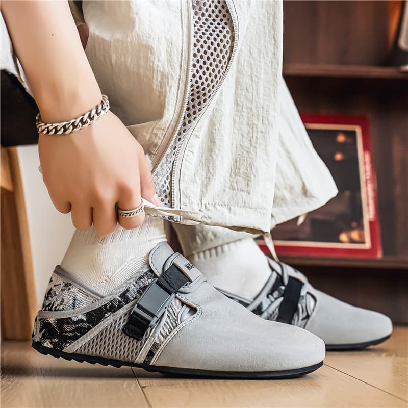 Сандалии Warrior Birkenstock Стиль Обувь Серый Черный Мужской - изображение 3