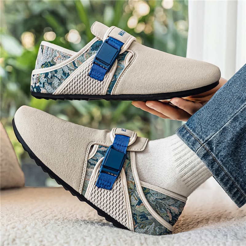Сандалии Warrior Birkenstock Стиль Обувь Бежевый Синий Мужской - изображение 3