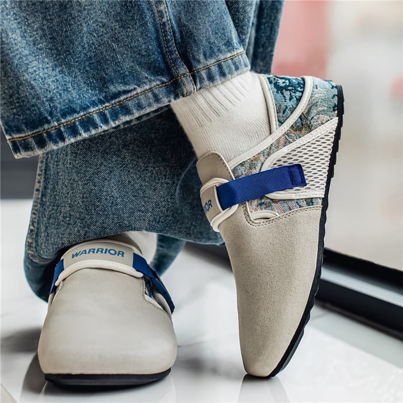 Сандалии Warrior Birkenstock Стиль Обувь Бежевый Синий Мужской - изображение 7