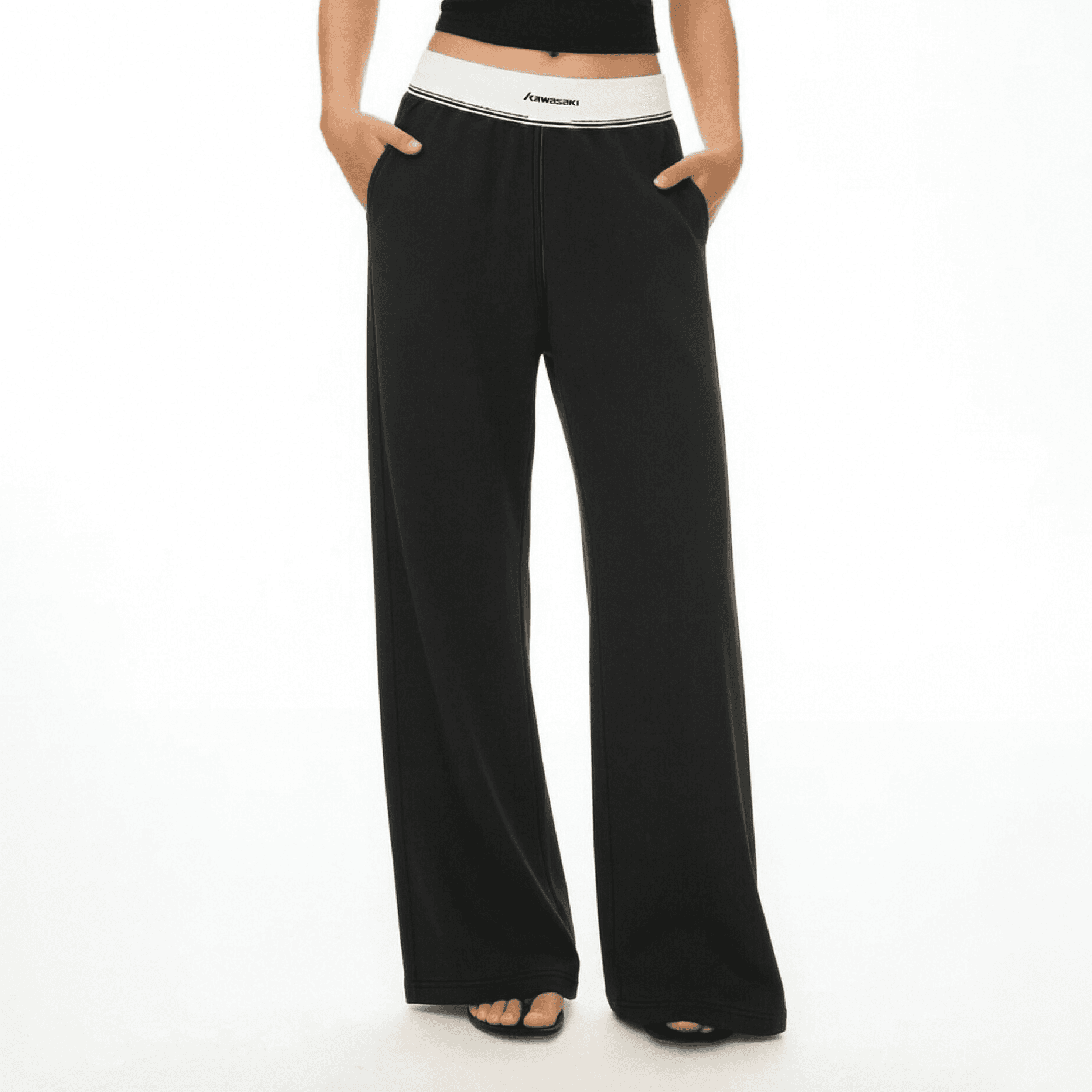 Штаны Kawasaki Black Women's Sports Pants Кавасаки Черные Женские Спортивные Брюки - изображение 5