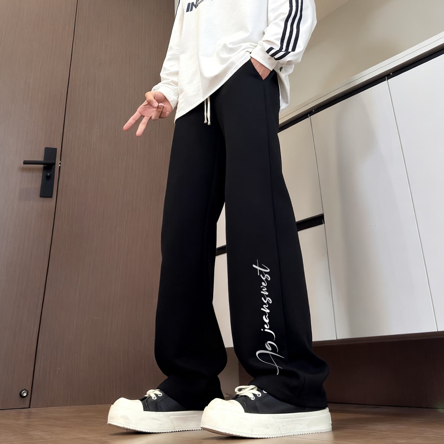 Штаны JEANSWEST Вязаные спортивные брюки унисекс - изображение 3