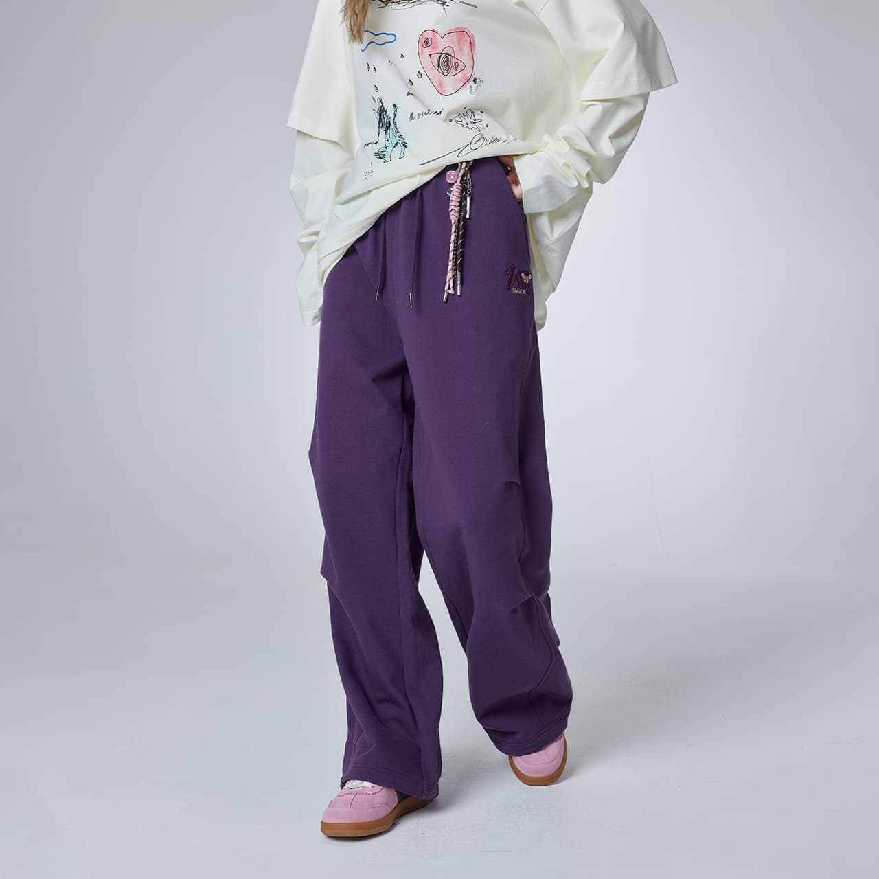 Штаны Guuka Dark Purple Women's Casual Pants Guuka Темно-фиолетовые Женские Повседневные Брюки - изображение 8