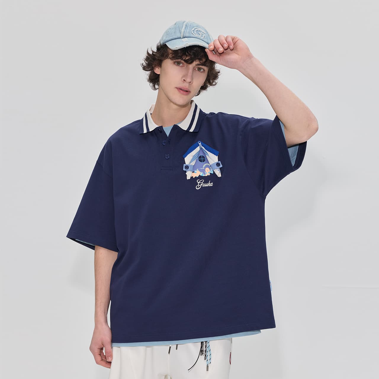 Поло Guuka Dark Blue Men's Polo - изображение 5