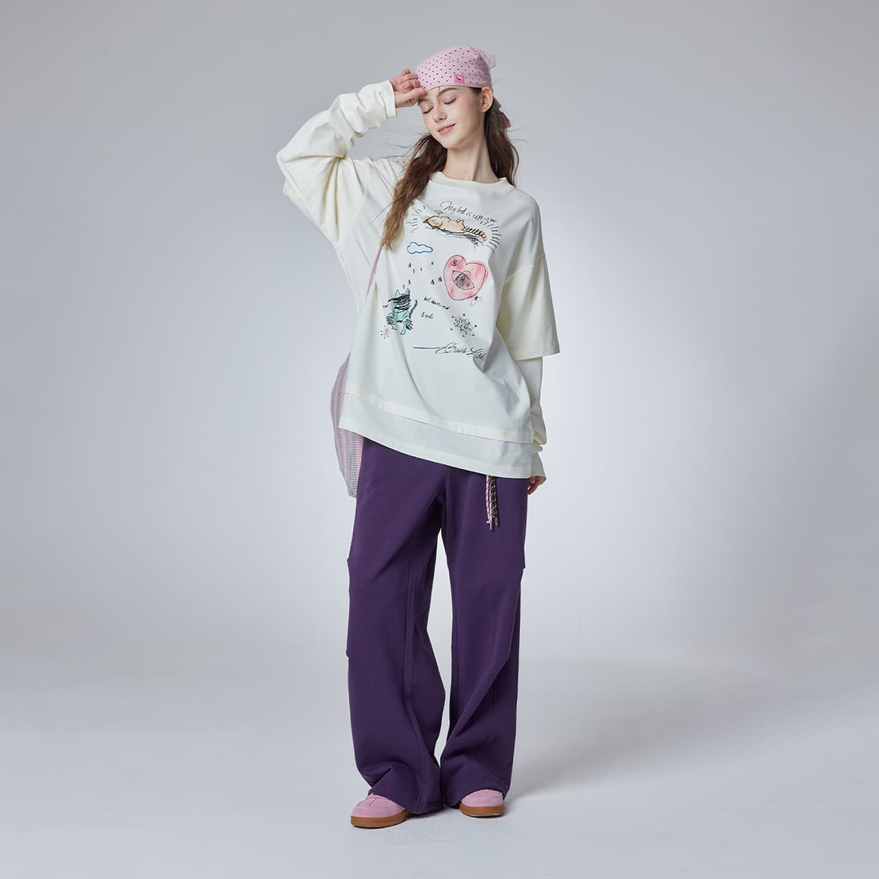 Штаны Guuka Dark Purple Women's Casual Pants Guuka Темно-фиолетовые Женские Повседневные Брюки - изображение 4