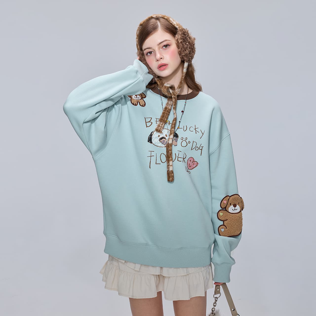 Кофта Guuka Модный бренд Coquettish SASSY Бархат Женские Плюшевый флис Декоративная вставка Топ Свитшот Женские - изображение 7