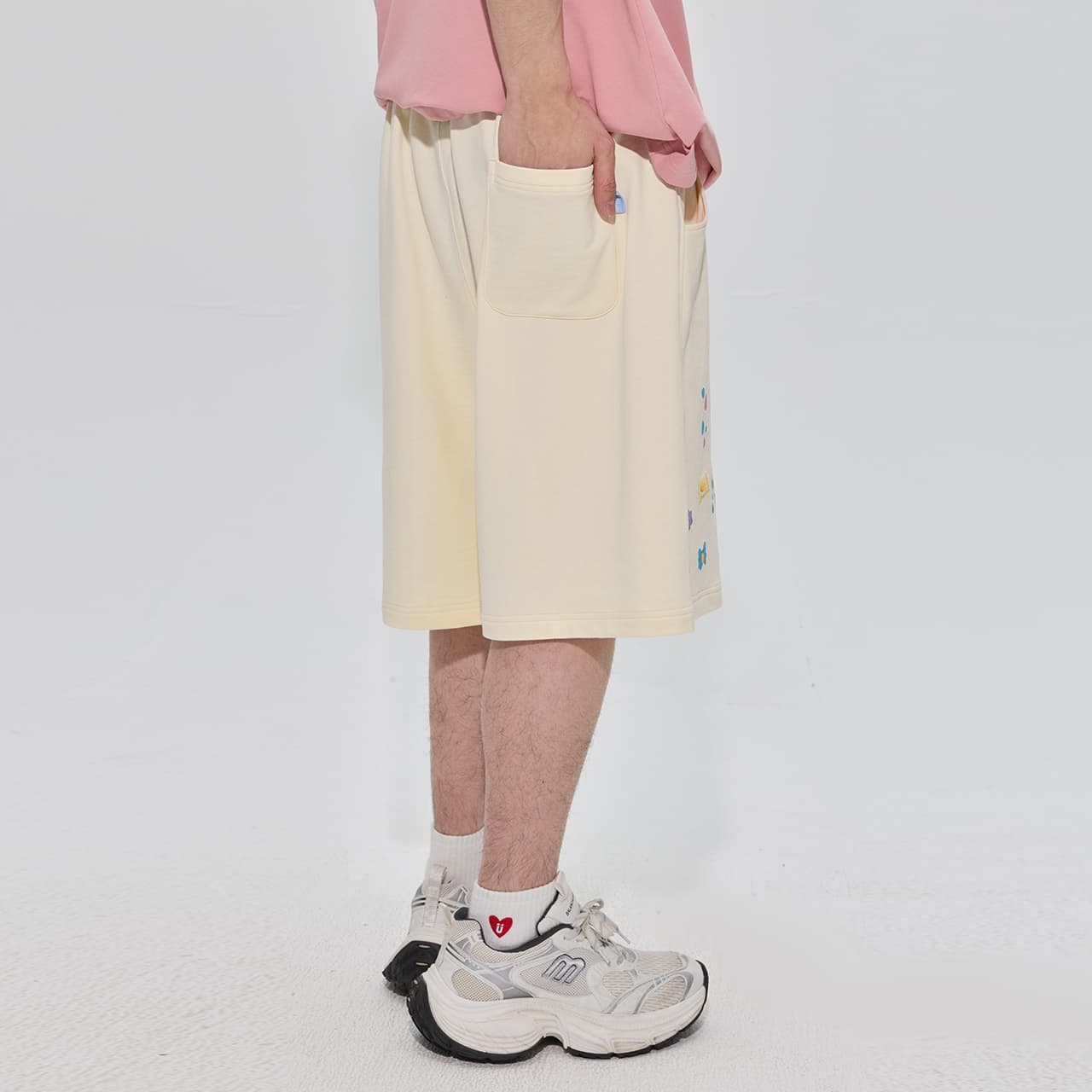 Шорты Guuka Cream Yellow (Oversized Fit) Unisex Casual Shorts Guuka Кремовый Желтый (Плюс Размер) Унисекс Повседневные Шорты - изображение 8