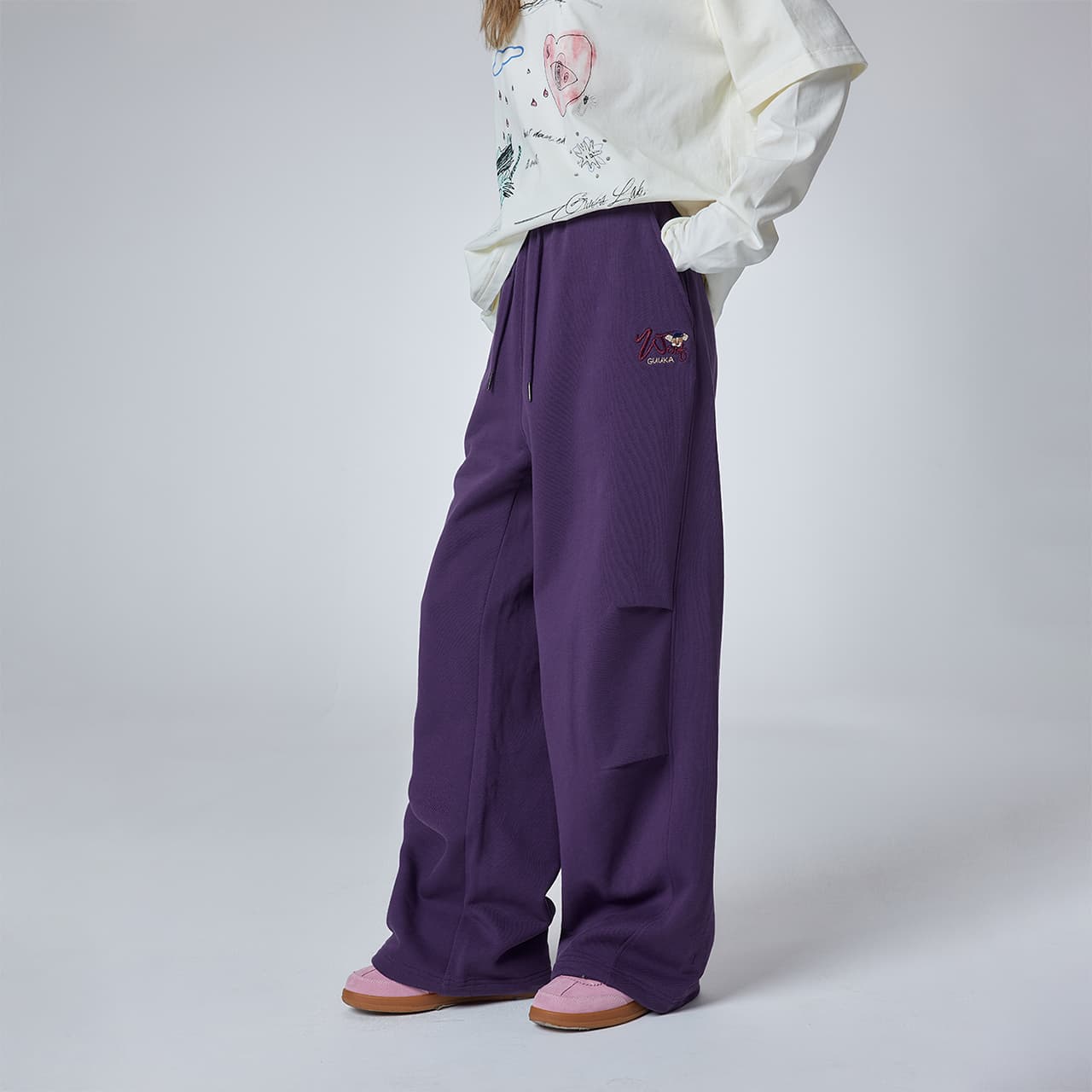Штаны Guuka Dark Purple Women's Casual Pants Guuka Темно-фиолетовые Женские Повседневные Брюки - изображение 6