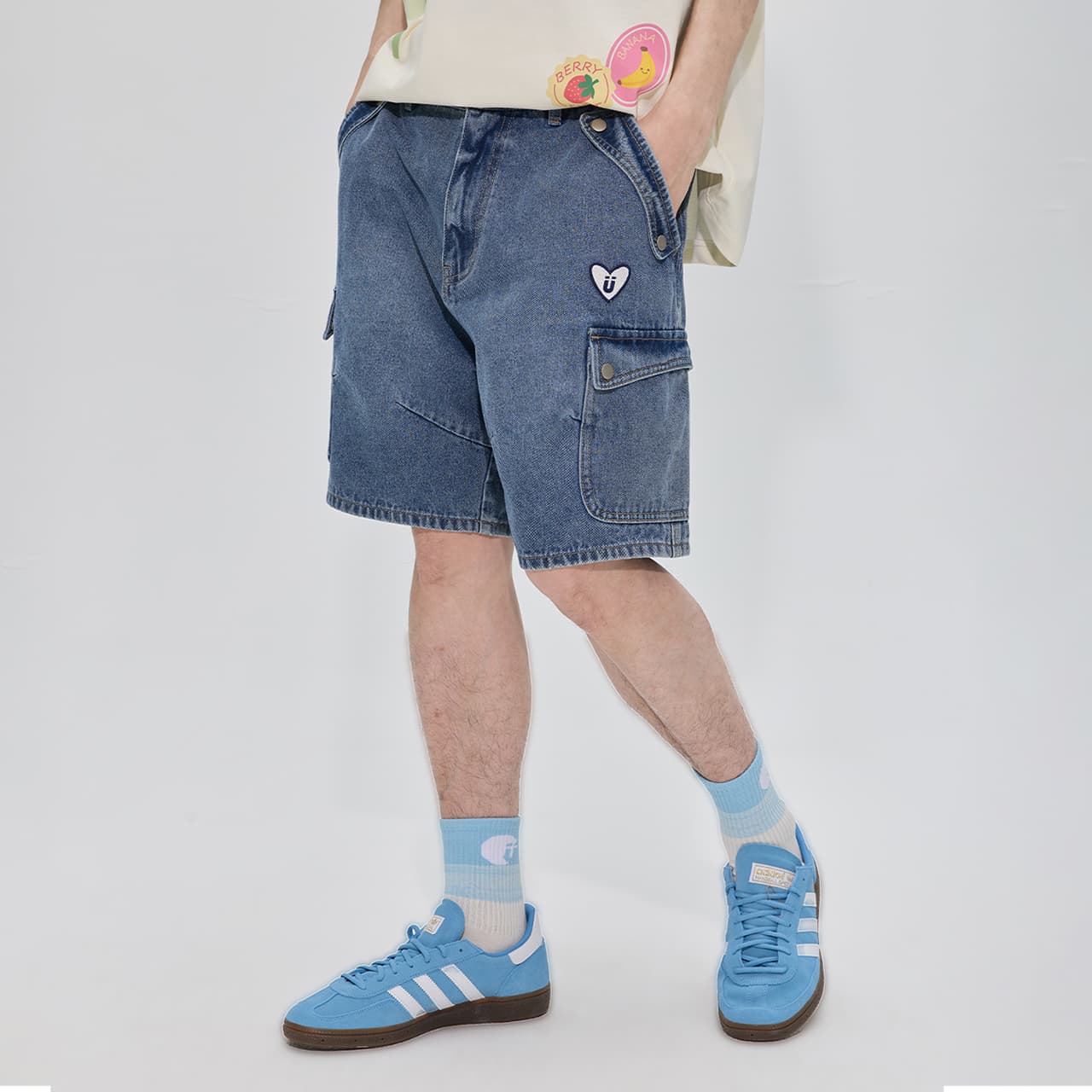 Джинсовые шорты Guuka Men's Blue Denim Shorts Guuka Мужские синие джинсовые шорты - изображение 3