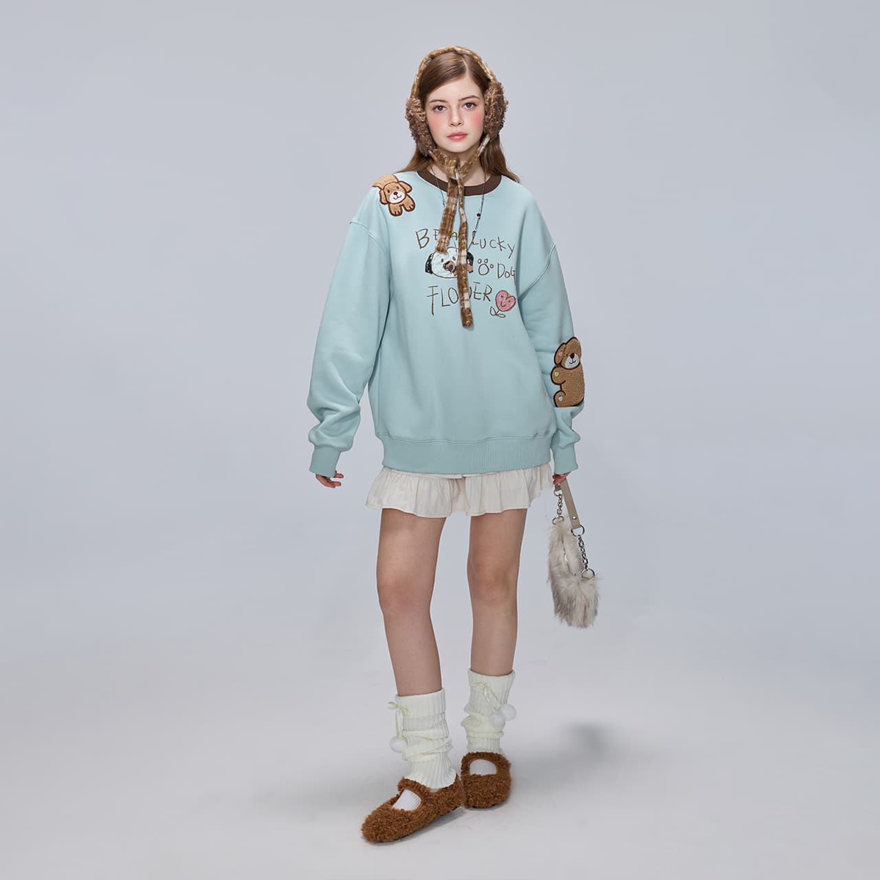 Кофта Guuka Модный бренд Coquettish SASSY Бархат Женские Плюшевый флис Декоративная вставка Топ Свитшот Женские - изображение 5