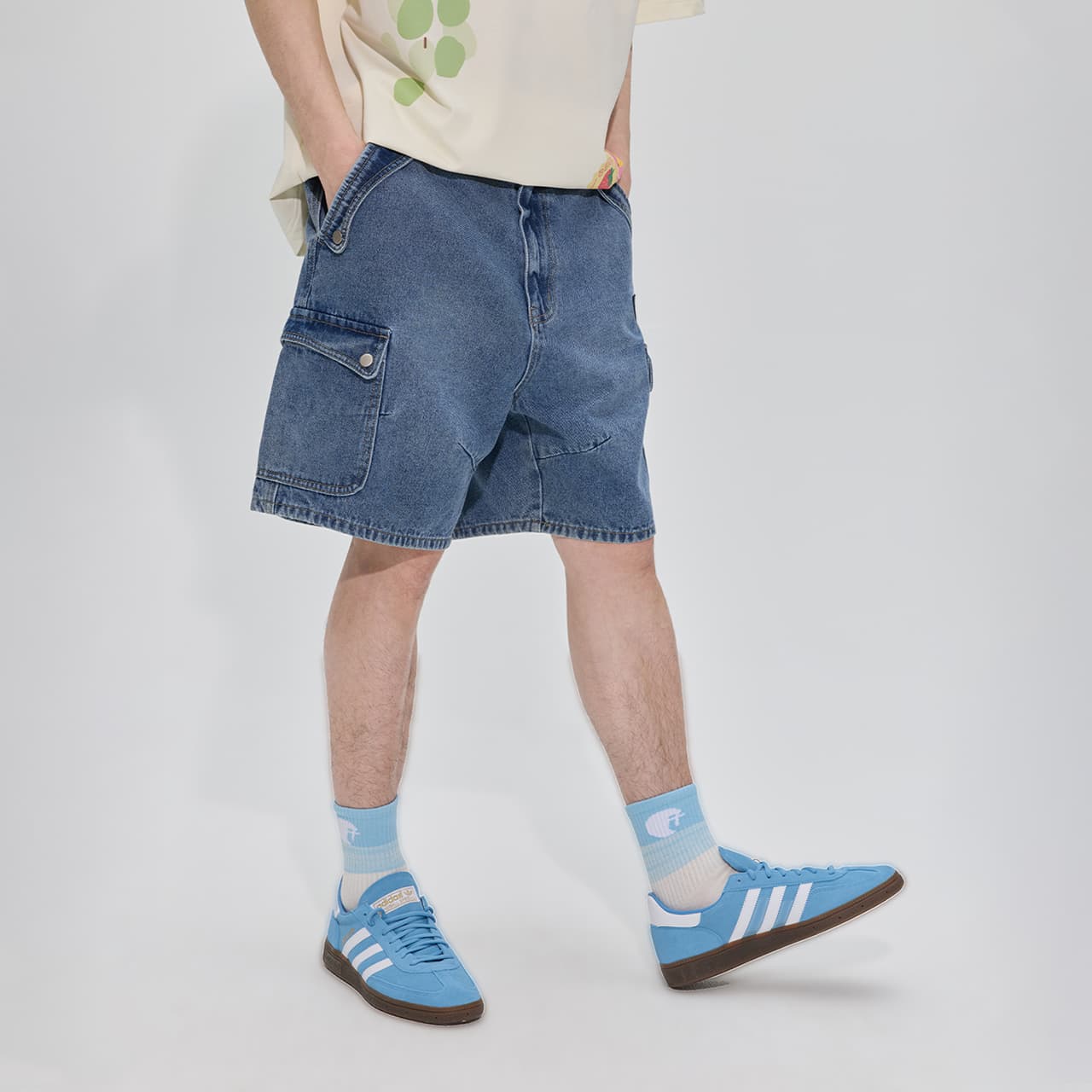 Джинсовые шорты Guuka Men's Blue Denim Shorts Guuka Мужские синие джинсовые шорты - изображение 6