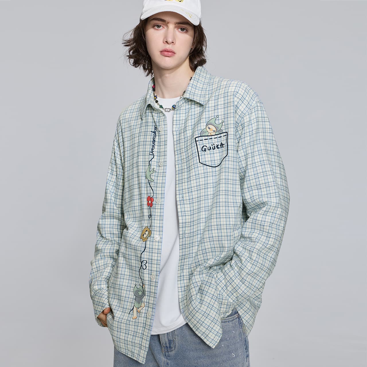Рубашка Guuka Светло-синие унисекс рубашки - изображение 3