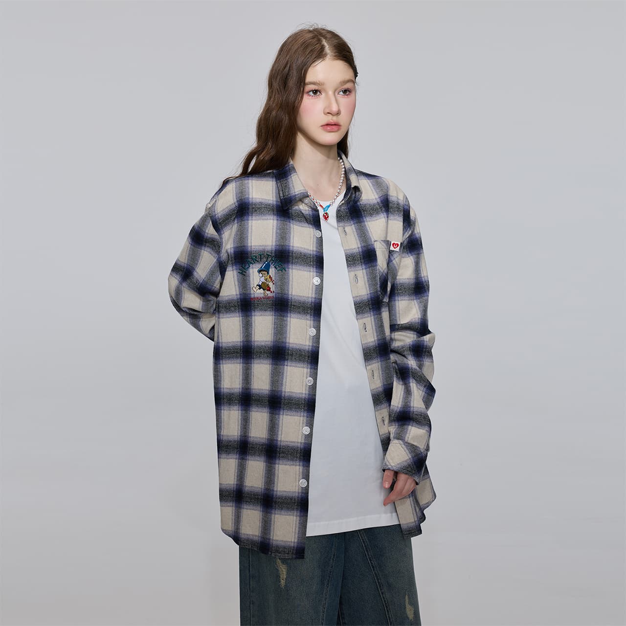 Блузка Guuka Blue Plaid Женские Рубашки - изображение 7