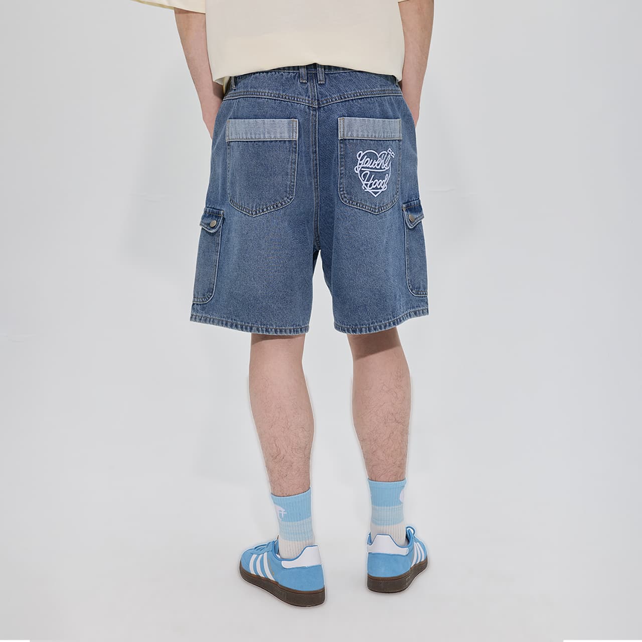 Джинсовые шорты Guuka Men's Blue Denim Shorts Guuka Мужские синие джинсовые шорты - изображение 4